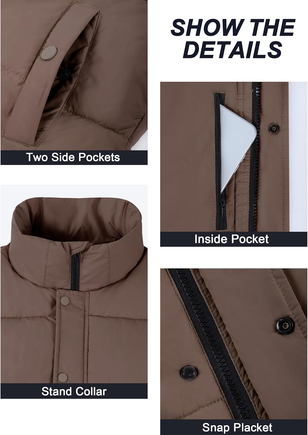 Detalle 2 de Fengbay Puffer Vest Women cropped puffer vest