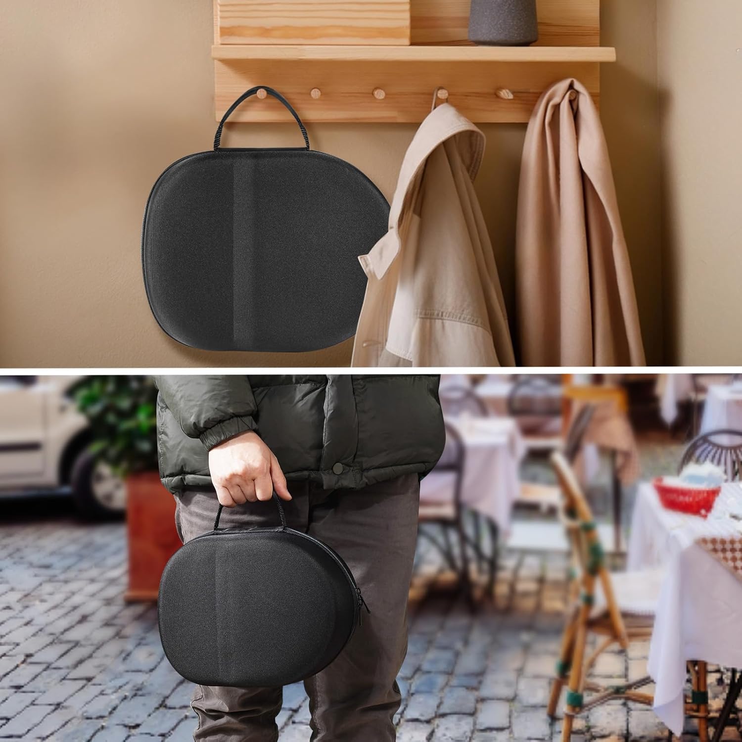 Detalle de Bjids hard carrying case for Meta Quest 3/Quest 2 accessories (EVA + waterproof Oxford) with lens cloth