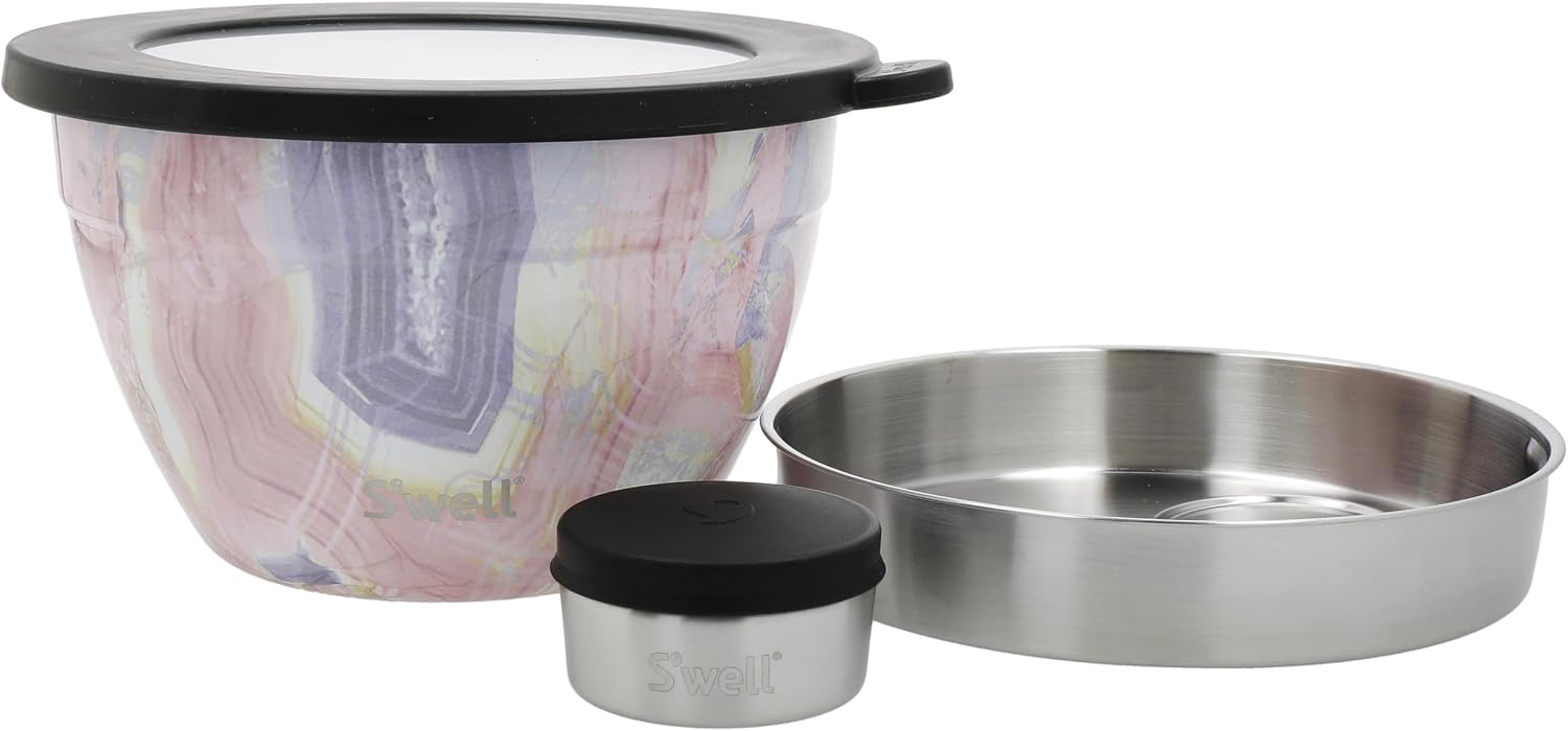 Thumbnail 4 de S'well Geode Rose Salad Bowl Kit, 1.9L Stainless Steel Lunch Box
