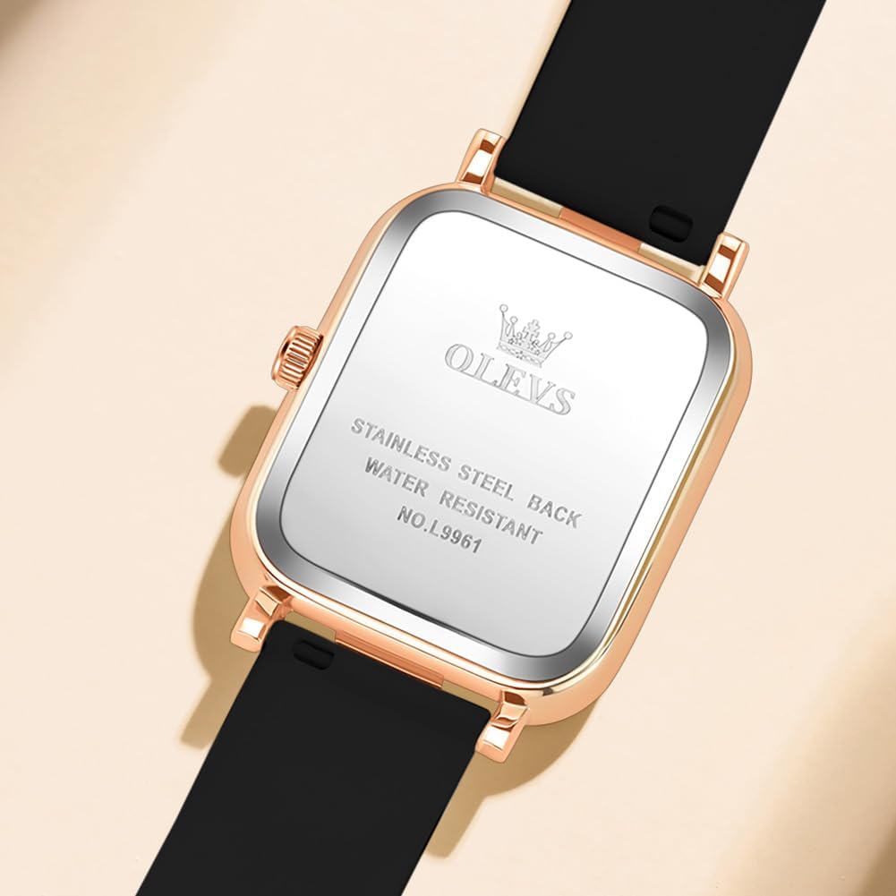 Detalle de OLEVS Women's Quartz Watch with Silicone Band: Minimalist, Waterproof, and Everyday Ready