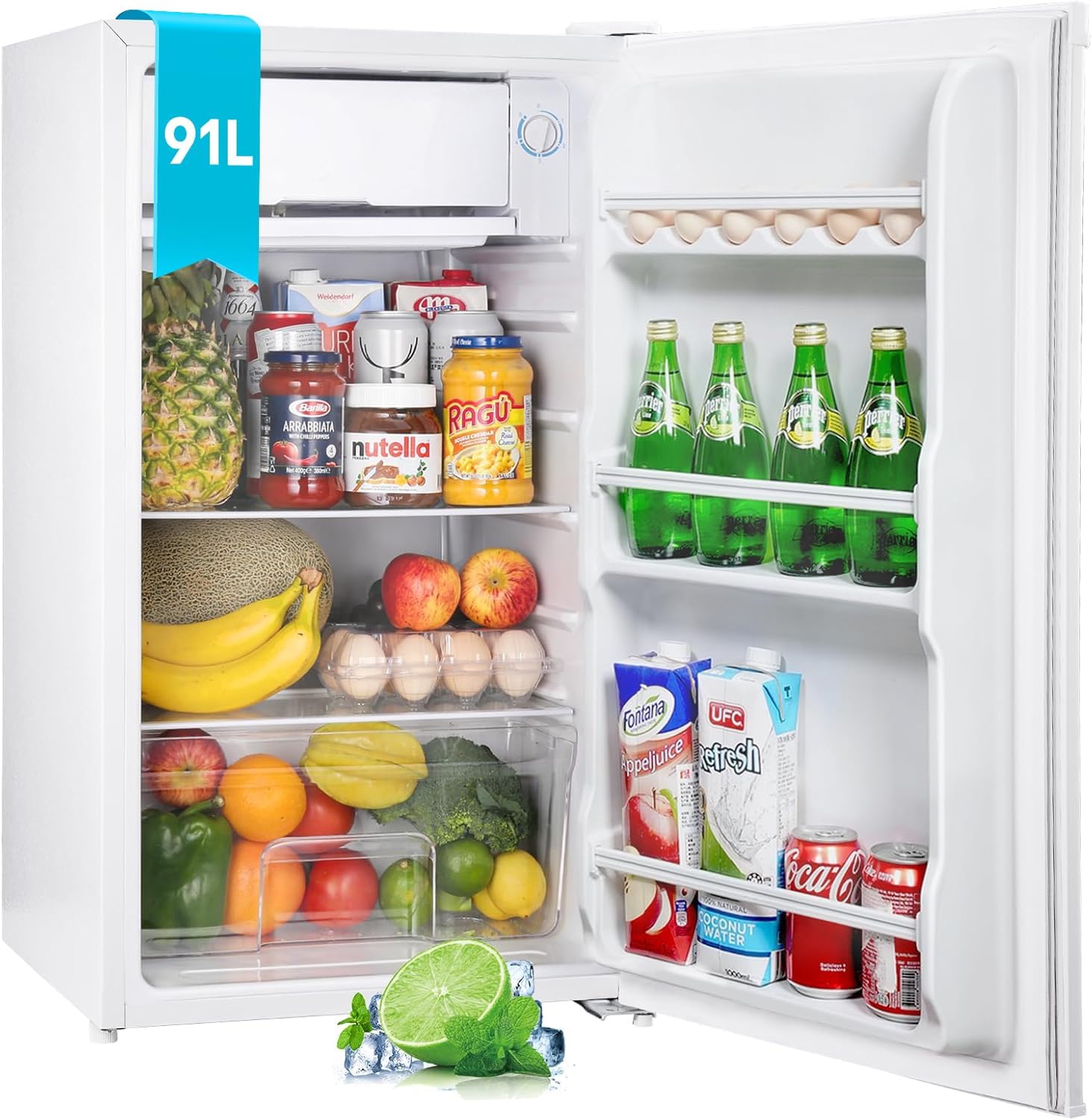 Detalle de Upstreman 91L Kleiner Kühlschrank mit Gefrierfach – kompakt, leise und energieeffizient