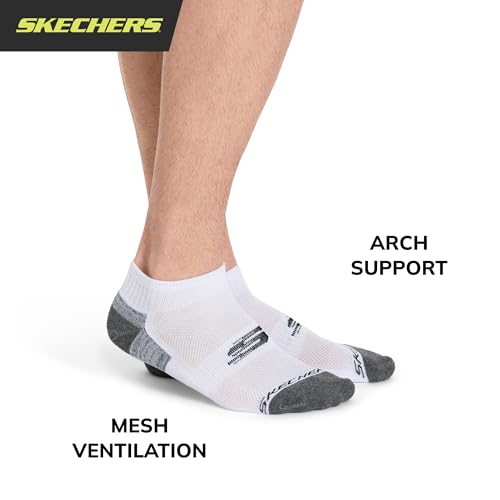 Detalle de Skechers Quarter Crew Socks, blanc/gray, 10-13 ⚙