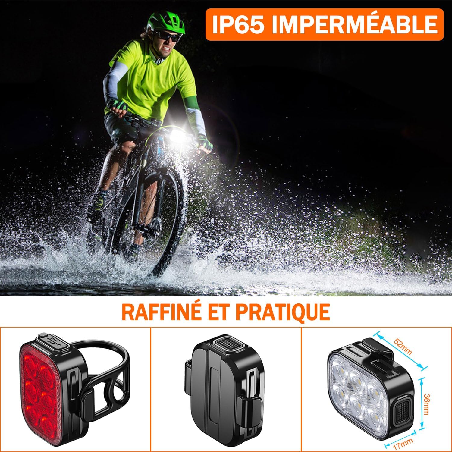 Detalle 2 de ASUNND Lumiere Velo feux vélo 600 mAh