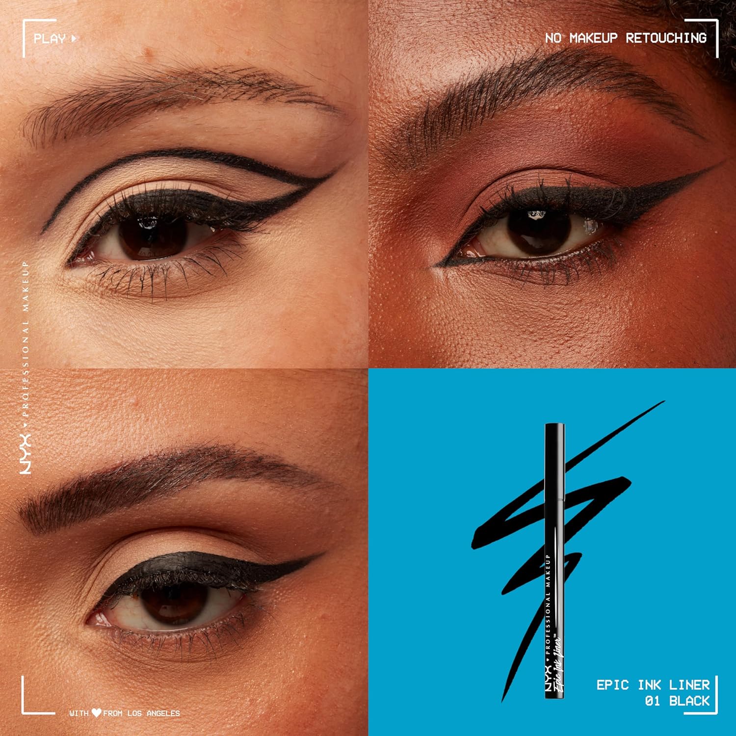 Thumbnail 2 de NYX Professional Makeup Epic Ink Eyeliner – Hochpigmentierter Filzstift, wasserfest, vegane Formel, Shade 01 Black