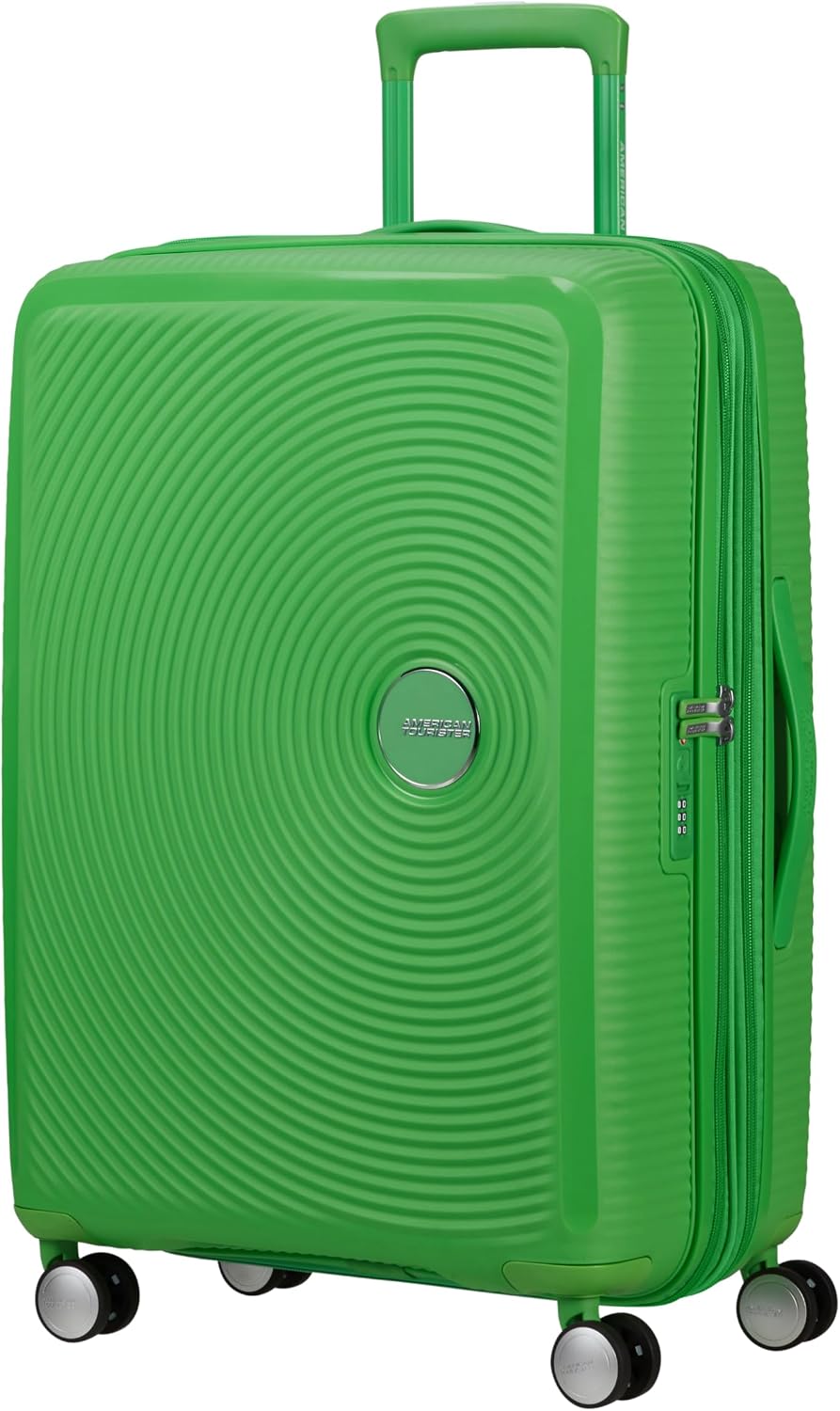 Detalle de American Tourister Soundbox Hard Shell Suitcase 77 cm (Large, 4-wheel spinner, TSA lock) – Golden Yellow