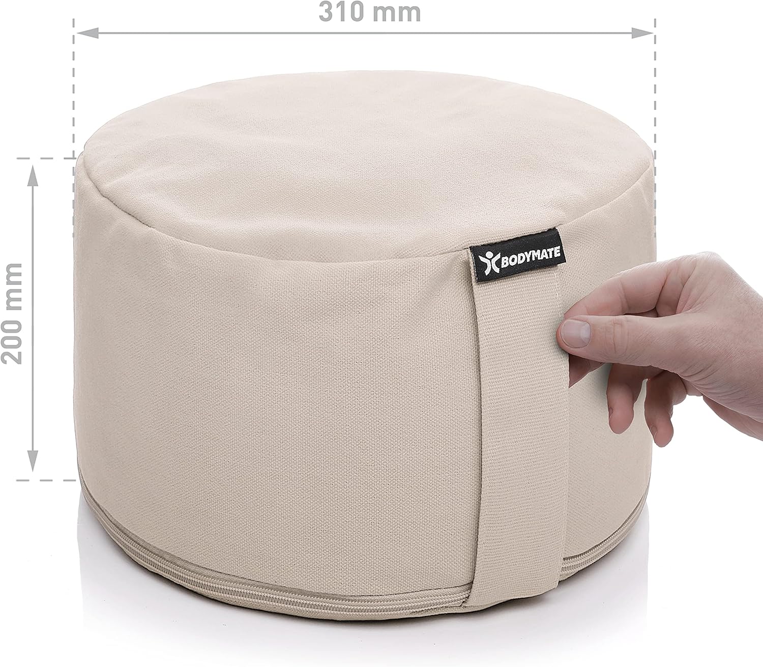 Thumbnail 2 de BODYMATE Coussin de méditation et yoga (zafu) surélevé 20 cm, Ø 31 cm, rembourré en coques de sarrasin