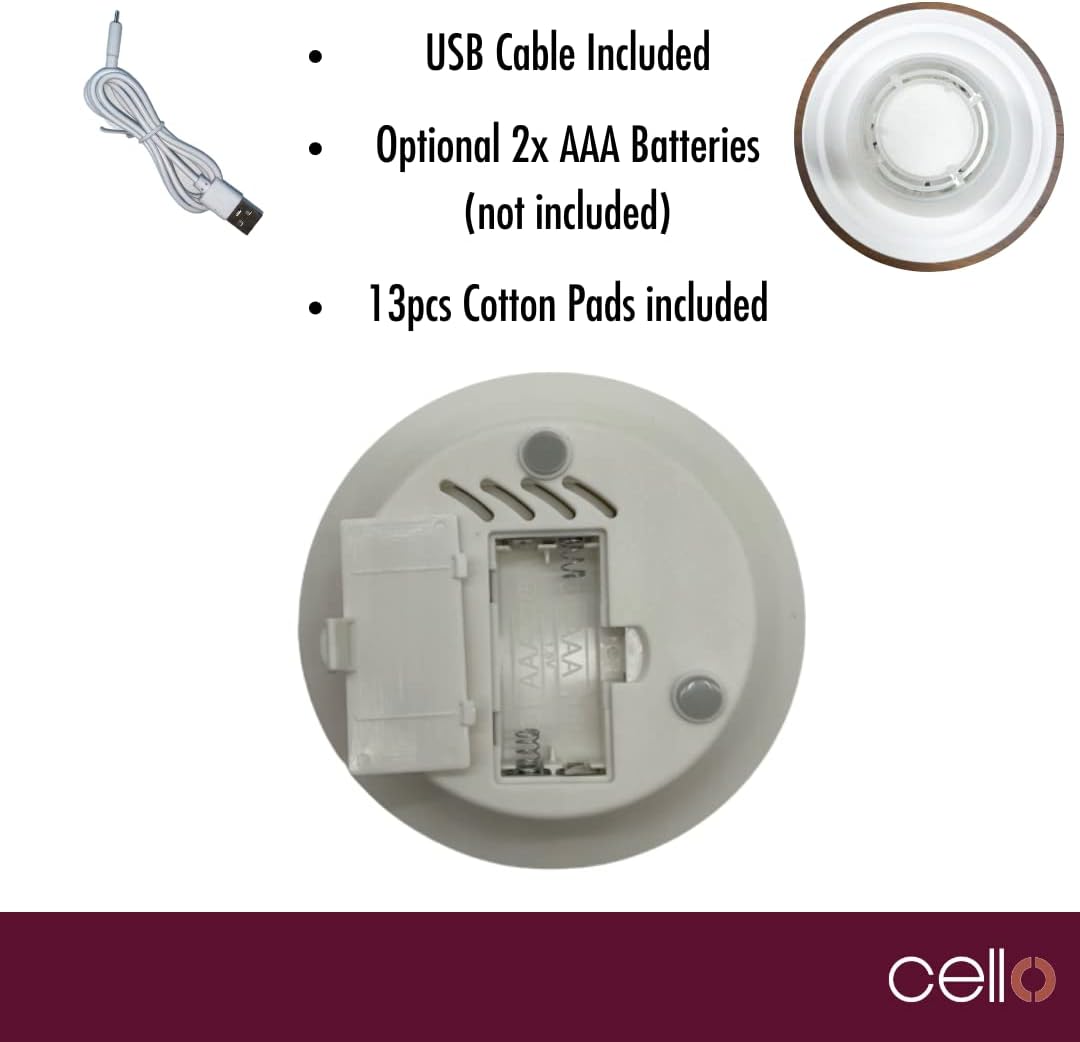 Thumbnail 4 de Cello Cello Aroma Fan Base – colour changing USB oil diffuser base for porcelain tealight holder shade