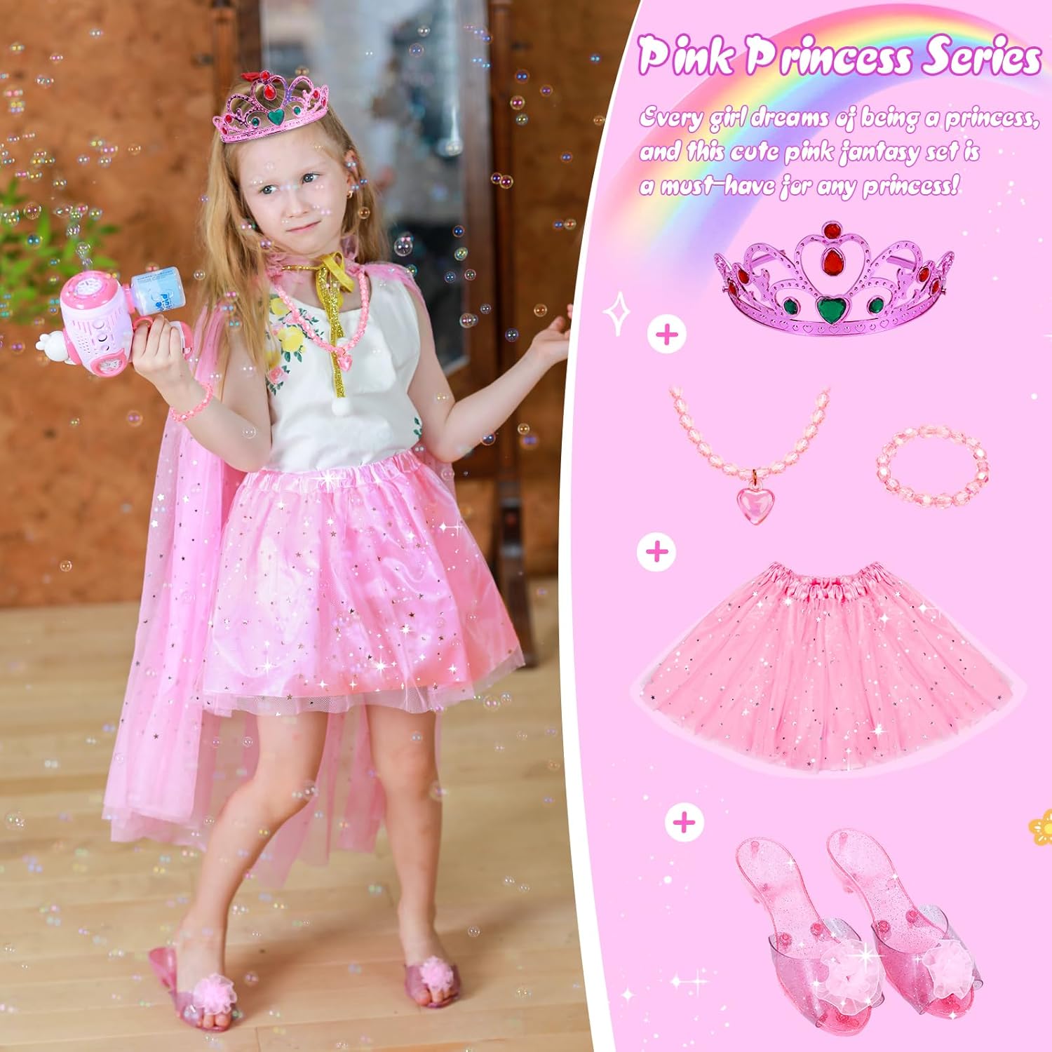 Detalle 2 de MELAND Princess Dress Up Shoes 3-set for 3โ6 yrs ๐
