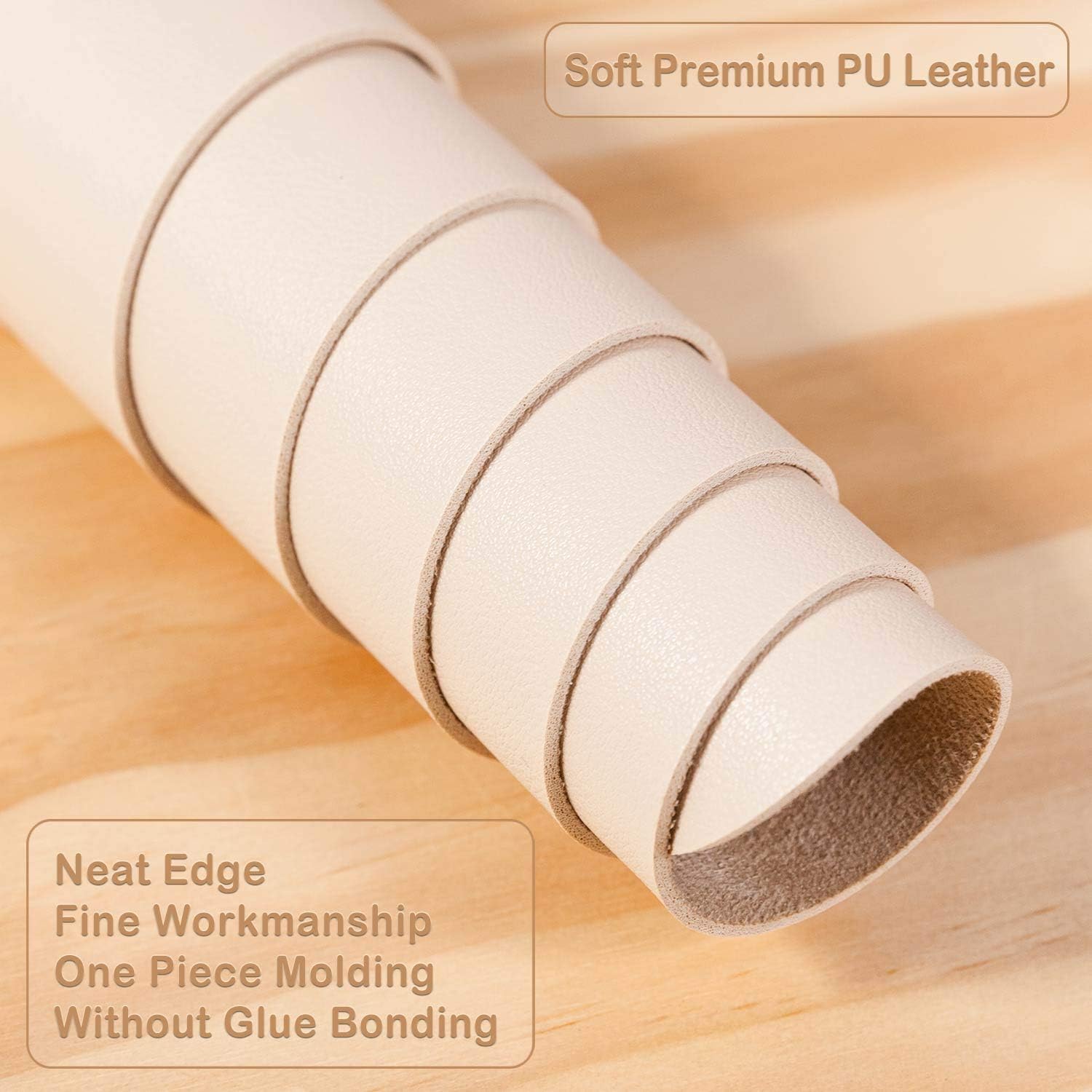 Detalle de DOBAOJIA XXL-Mauspad für Schreibtisch: 80 x 40 cm mit PU-Leder, wasserfest & rutschfester Wildleder-Optik (Beige)