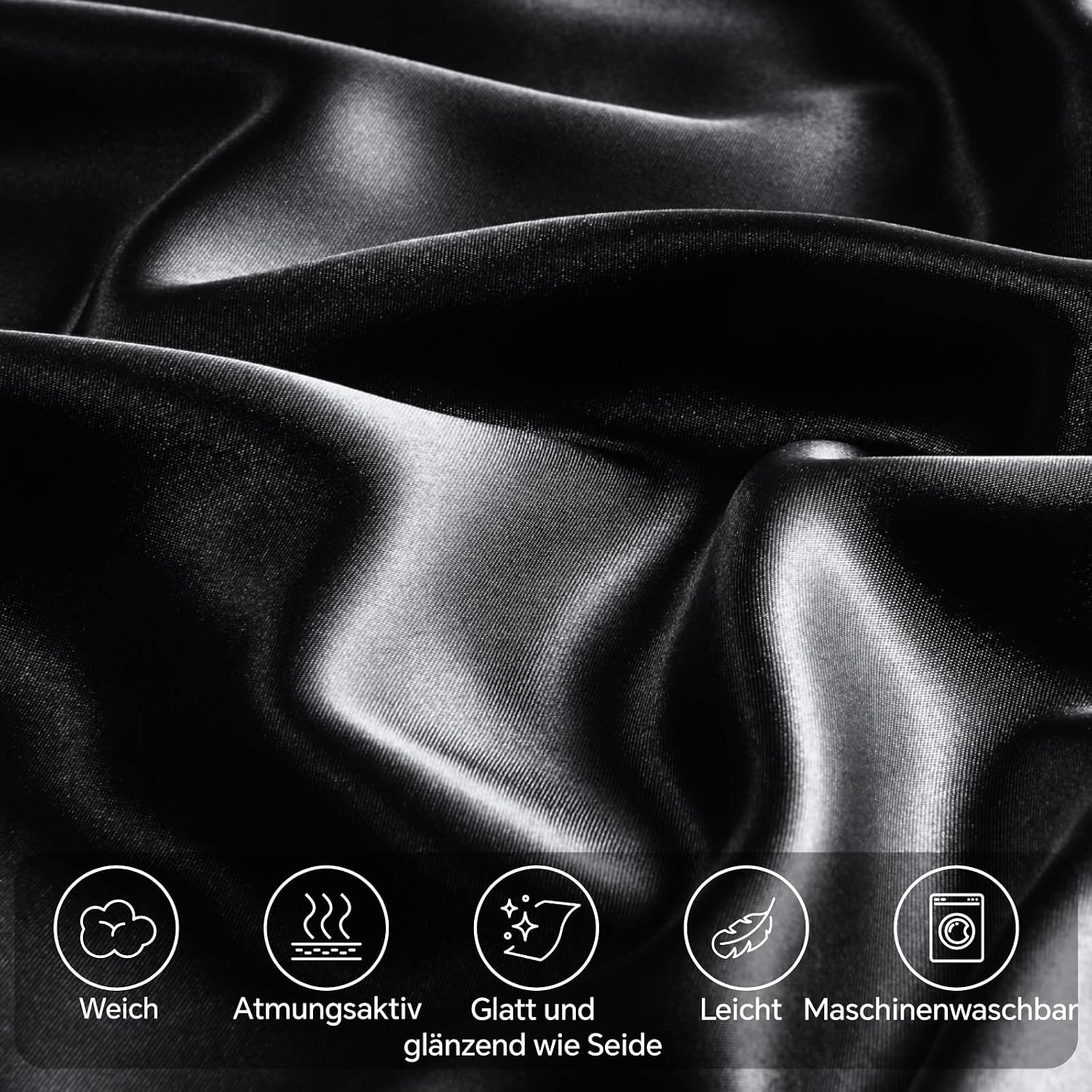 Detalle de BEDELITE Satin Kissenbezug 40 x 80, 2er Set