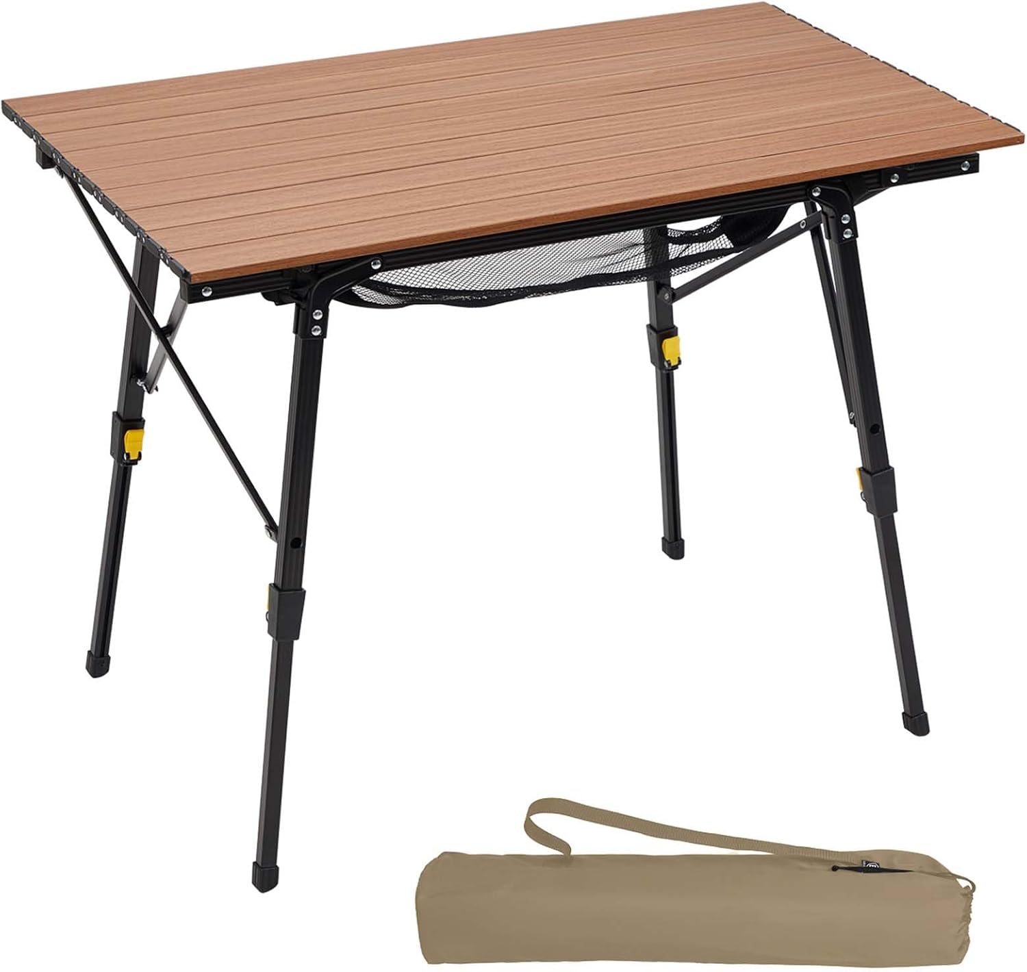 Detalle de PORTAL Campingtisch faltbar, höhenverstellbar aus Aluminium 90 × 53 cm – leichter Klapptisch für 4 Personen