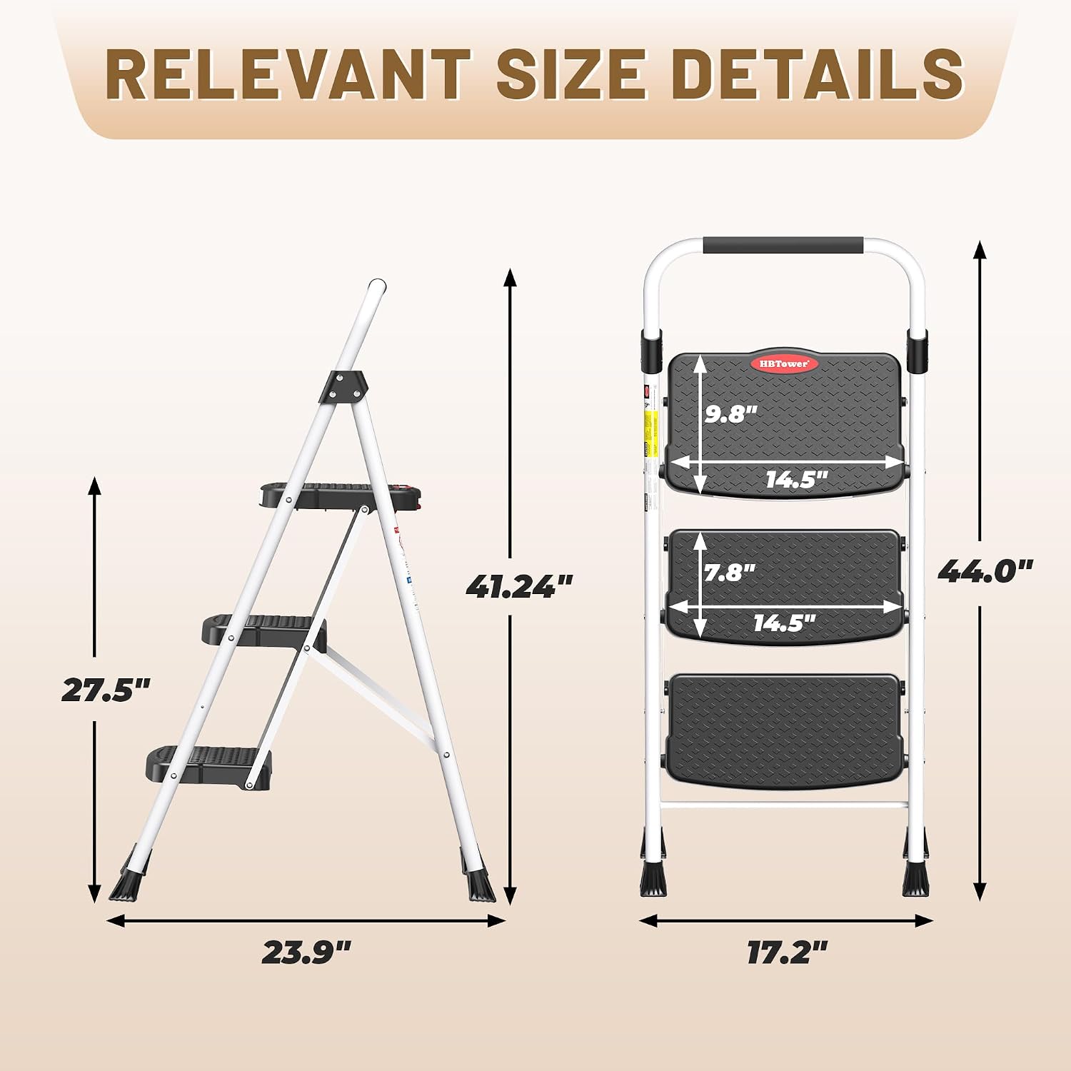 Detalle de HBTower 3-Step Ladder