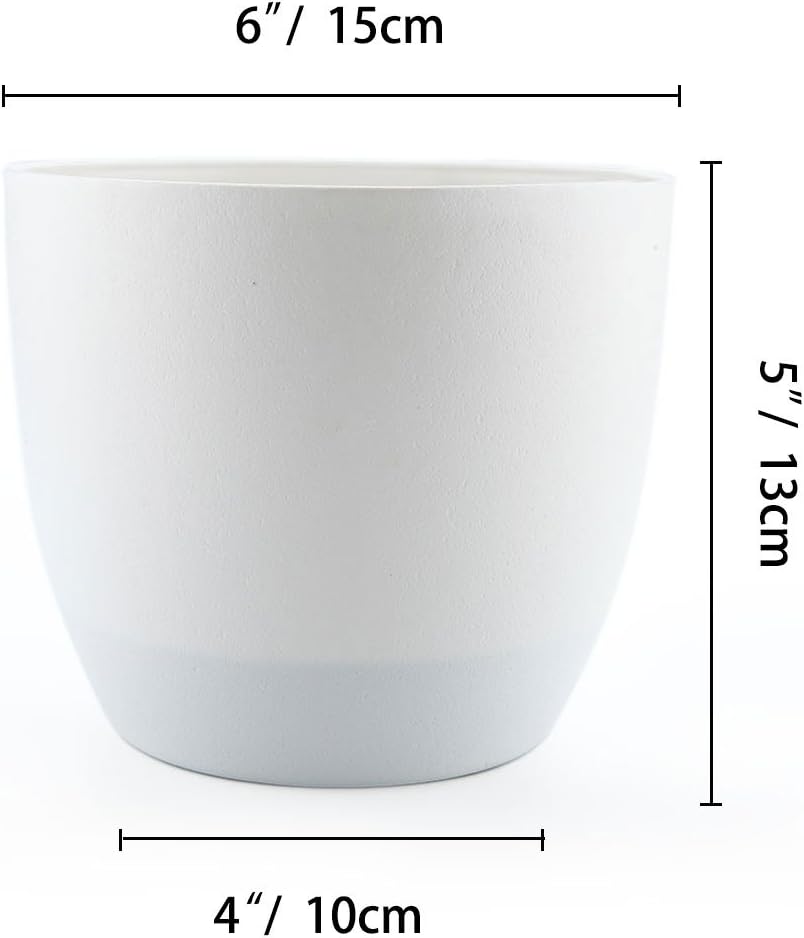 Detalle de T4Uvaso bianco 15 cm con sistema di autoirrigazione – set da 4