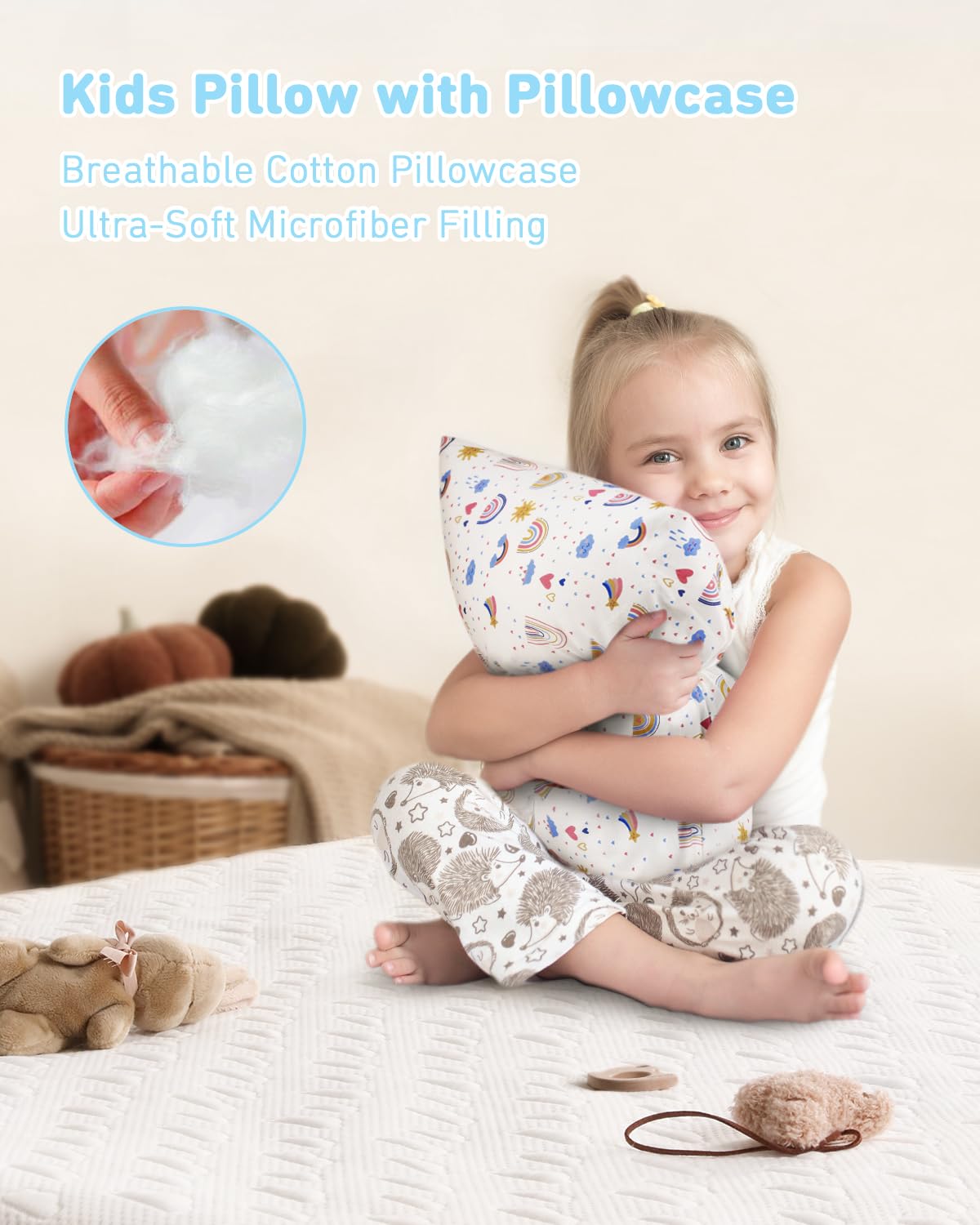 Detalle de Babebay 13 x 18 Toddler Pillow with Cotton Case, Machine Washable