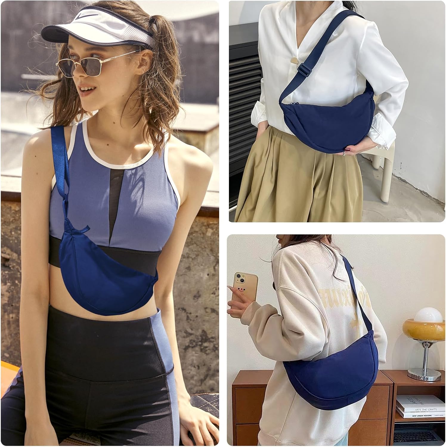 Thumbnail 6 de JENCVNL Nylon Crescent Bag for Women — Dumpling Crossbody in Multiple Colours