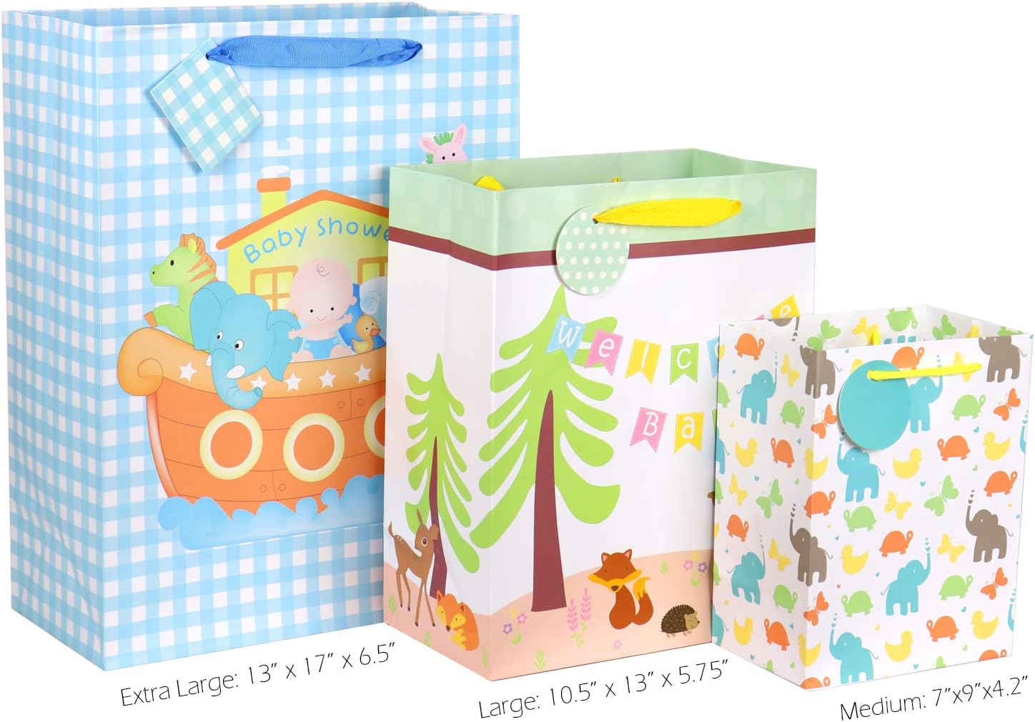 Thumbnail 5 de Fzopo Baby Gift Bags Assortment – Heavy Duty Paper Bags (12-Pack, Small/Medium/XL)