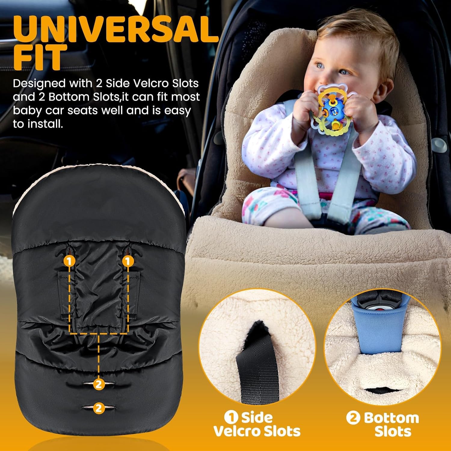 Detalle de Orzbow Baby Car Seat Footmuff — waterproof, cosy pram cover