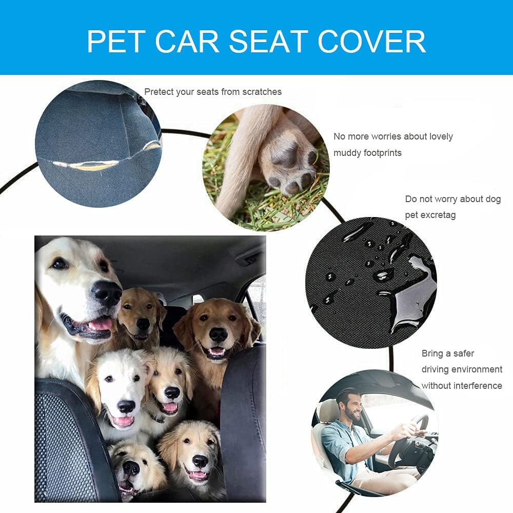 Thumbnail 6 de Petnice Pet Back Seat Covers Waterproof Dog Travel Hammock with Seat Anchors (Large)