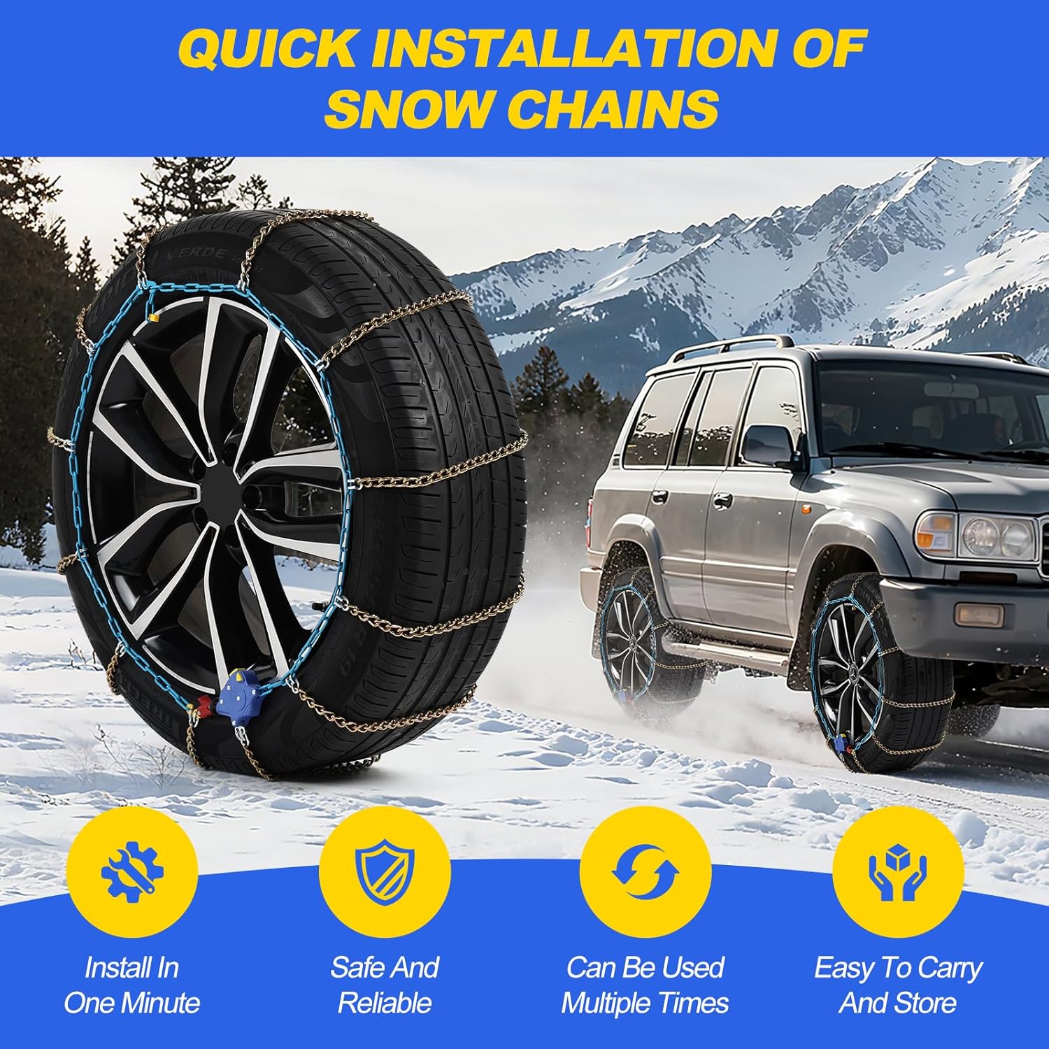 Thumbnail 1 de Auto Tightening Snow Chains ALN140 1-Min Fit