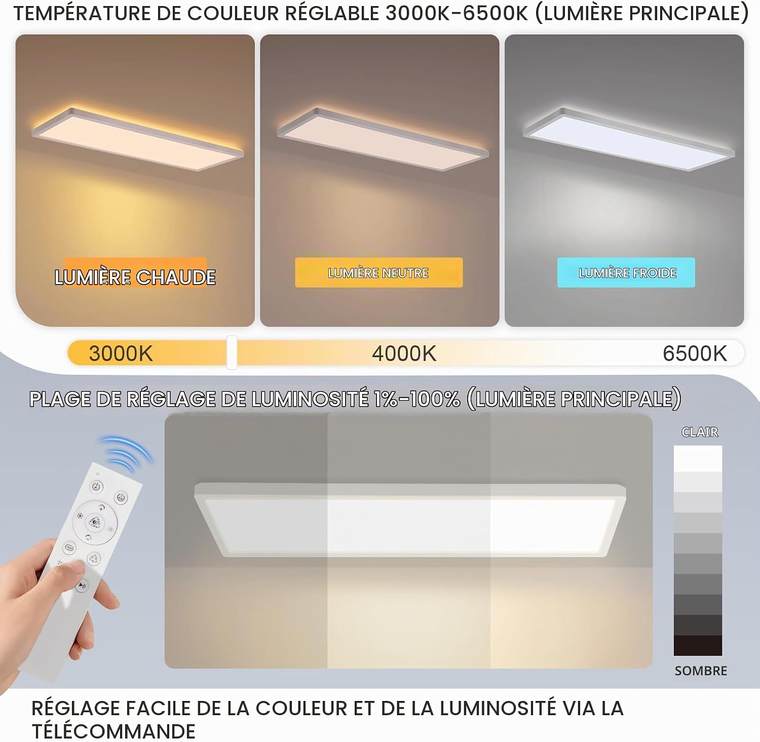 Detalle 2 de cupgow RN-RGBB led-plafondlamp, dimbaar, RGB, 3000–6500 K, IP44