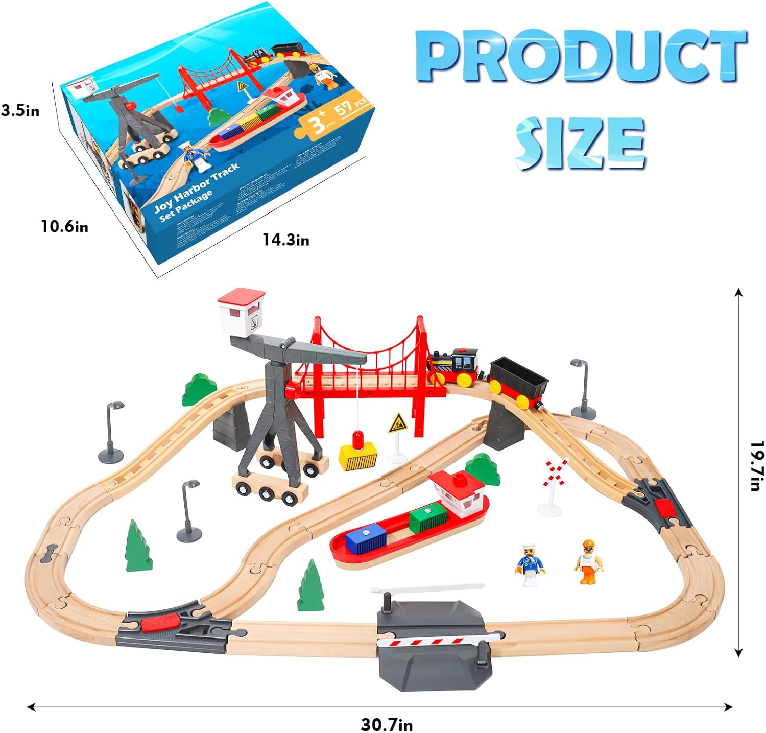 Thumbnail 6 de XIAPIA Wooden Harbour Train Set for 2–5 Years 🚂