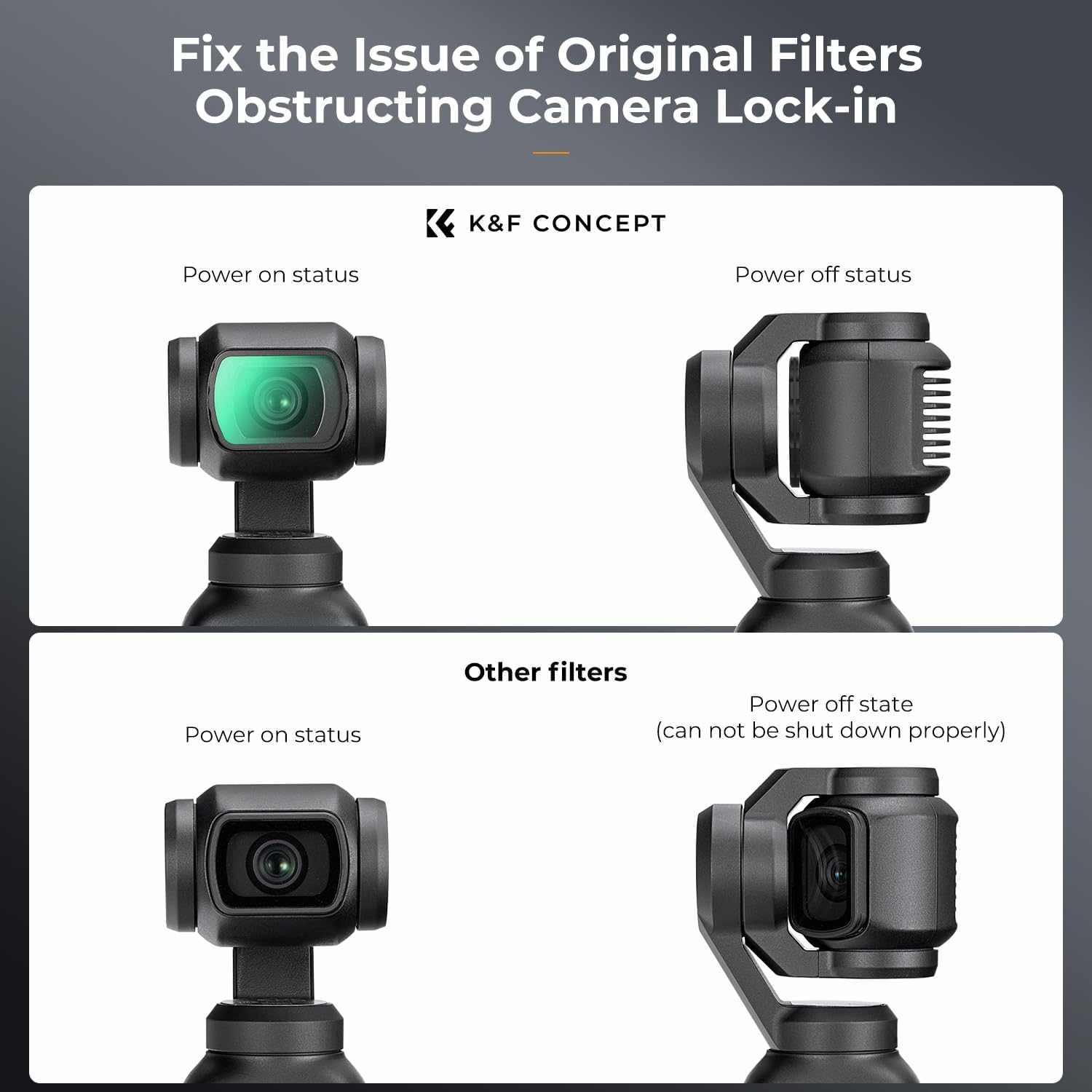 Detalle de K&F CONCEPT magnetischer ND & Black Diffusion 1/4 Filter-Set (ND16/ND64/ND256) kompatibel mit DJI Osmo Pocket 3