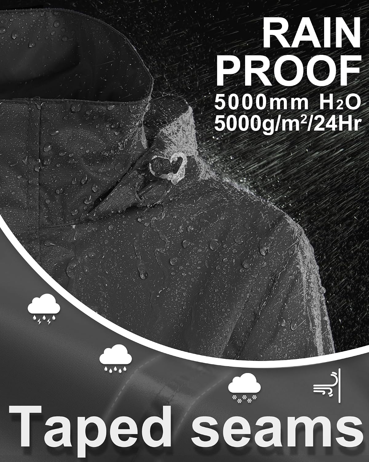 Detalle de 33,000ft Damen wasserdichte faltbare Regenjacke mit Kapuze – leichter Windbreaker für Radfahren & Outdoor