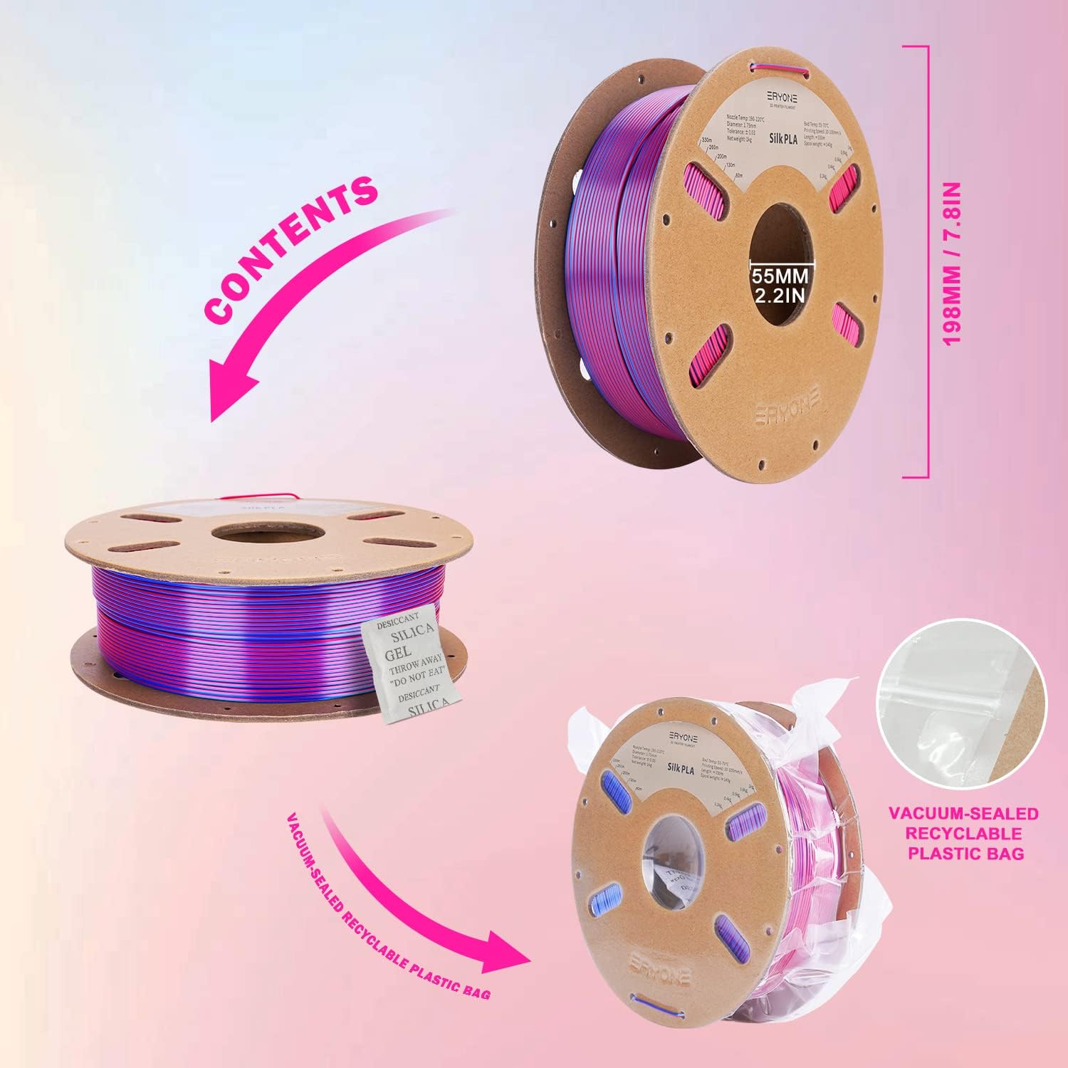 Thumbnail 5 de ERYONE PLA bicolore 1,75 mm 1 kg per stampanti 3D 🎨