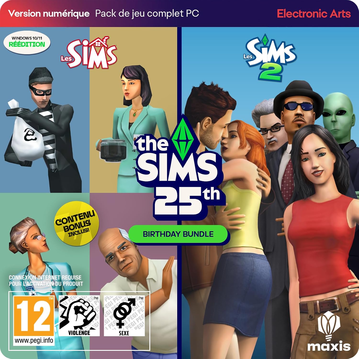 Detalle de Les Sims Collection 25e anniversaire sur PC (code à télécharger via EA App/Origin) – Version française