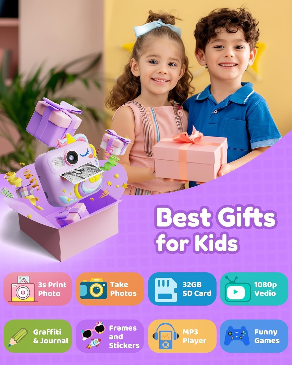 Detalle 2 de KOKODI Kids Camera Instant Print 1080P