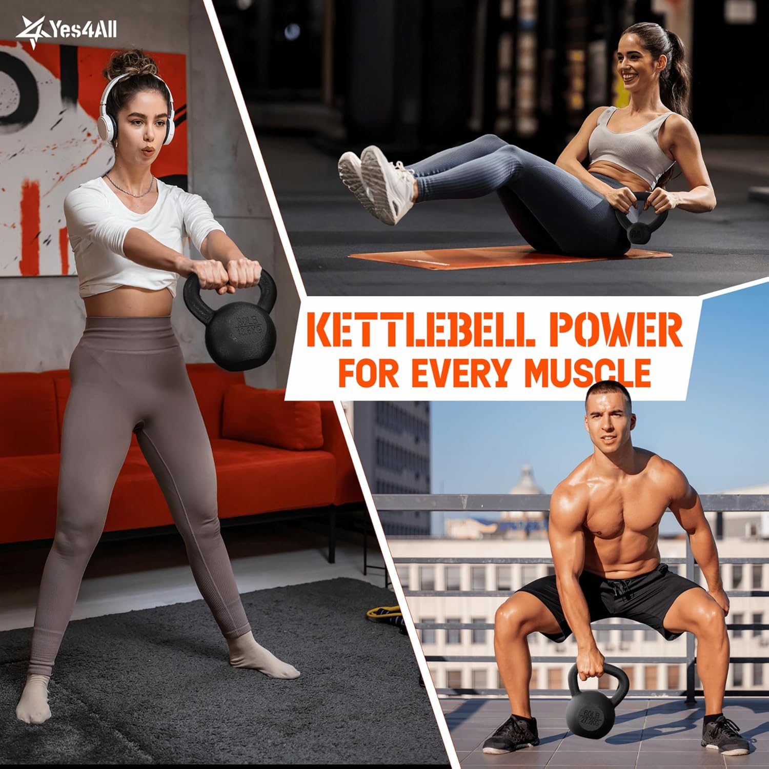 Detalle 2 de Yes4All Cast Iron Kettlebell