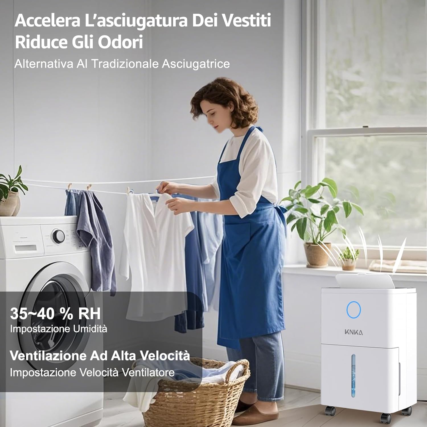Detalle de Deumidificatore KNKA: 9 l/giorno per appartamenti e camere da letto