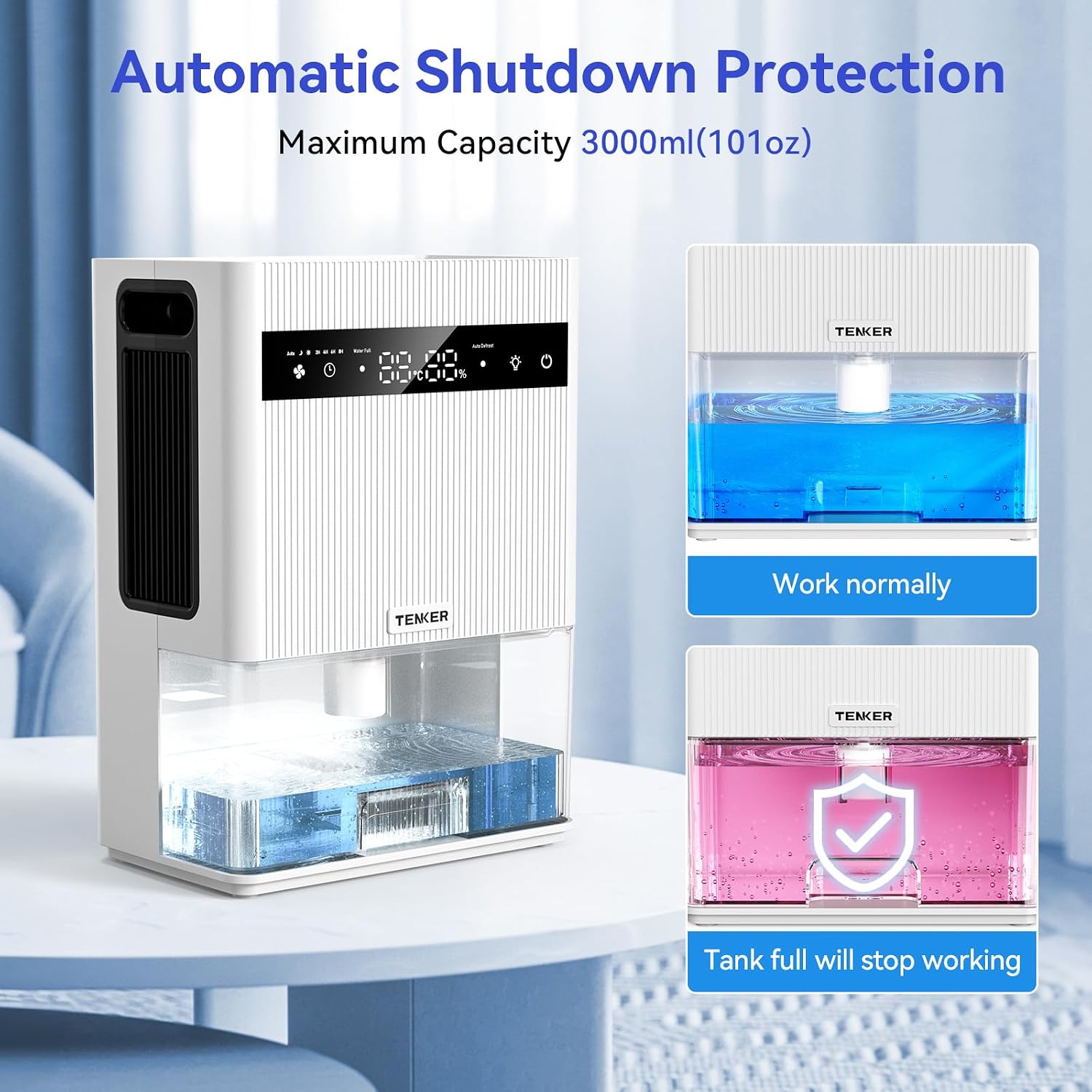 Thumbnail 4 de Tenker Dehumidifier 3L with Digital Display