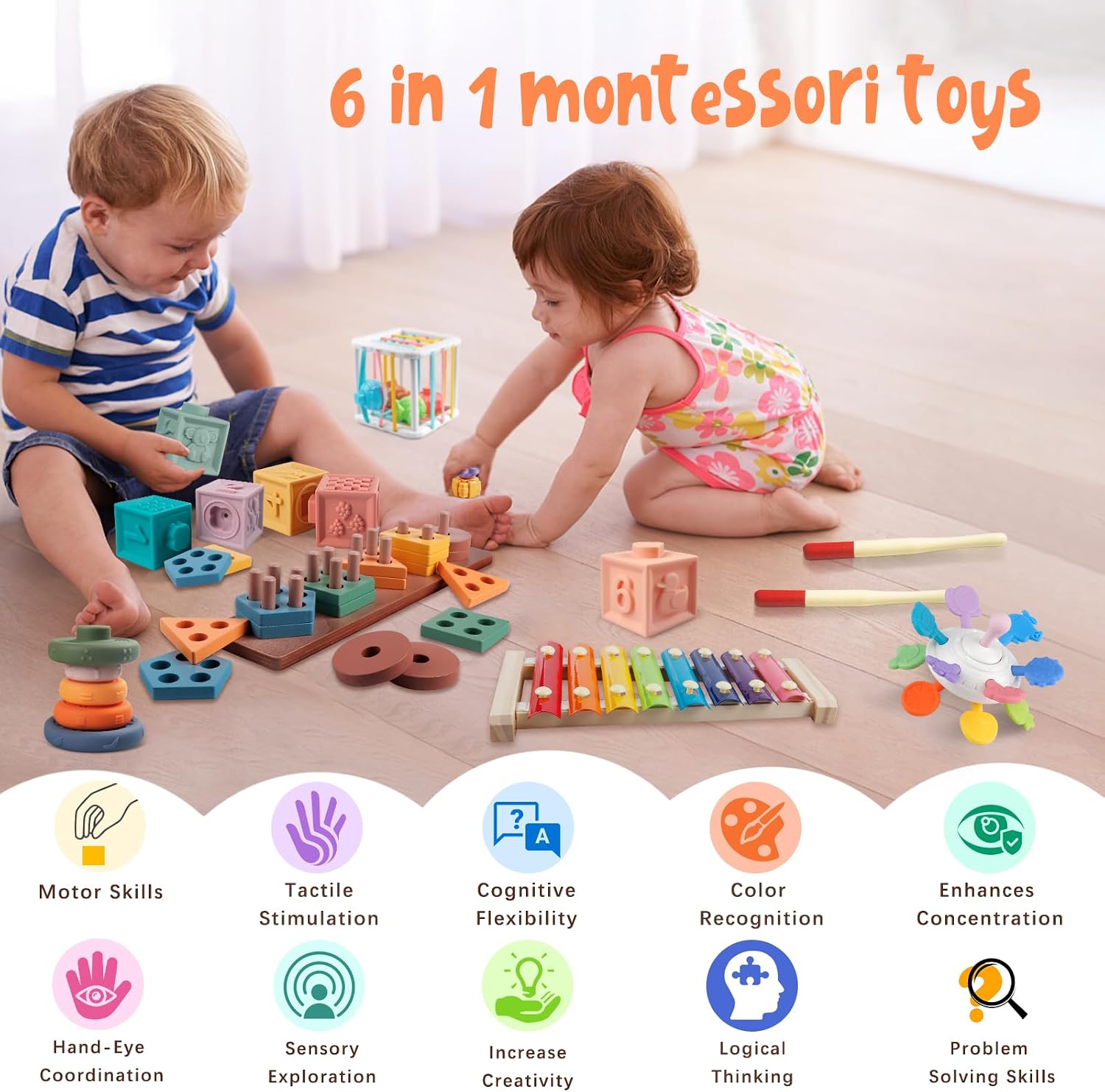 Detalle 2 de Aliex 6 in 1 Montessori Toys for Babies