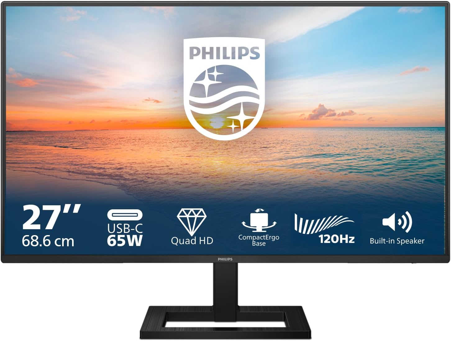 Detalle 2 de Philips 27E1N1600AE: 27-inch QHD monitor with built-in speakers, HDR, and USB‑C Power Delivery