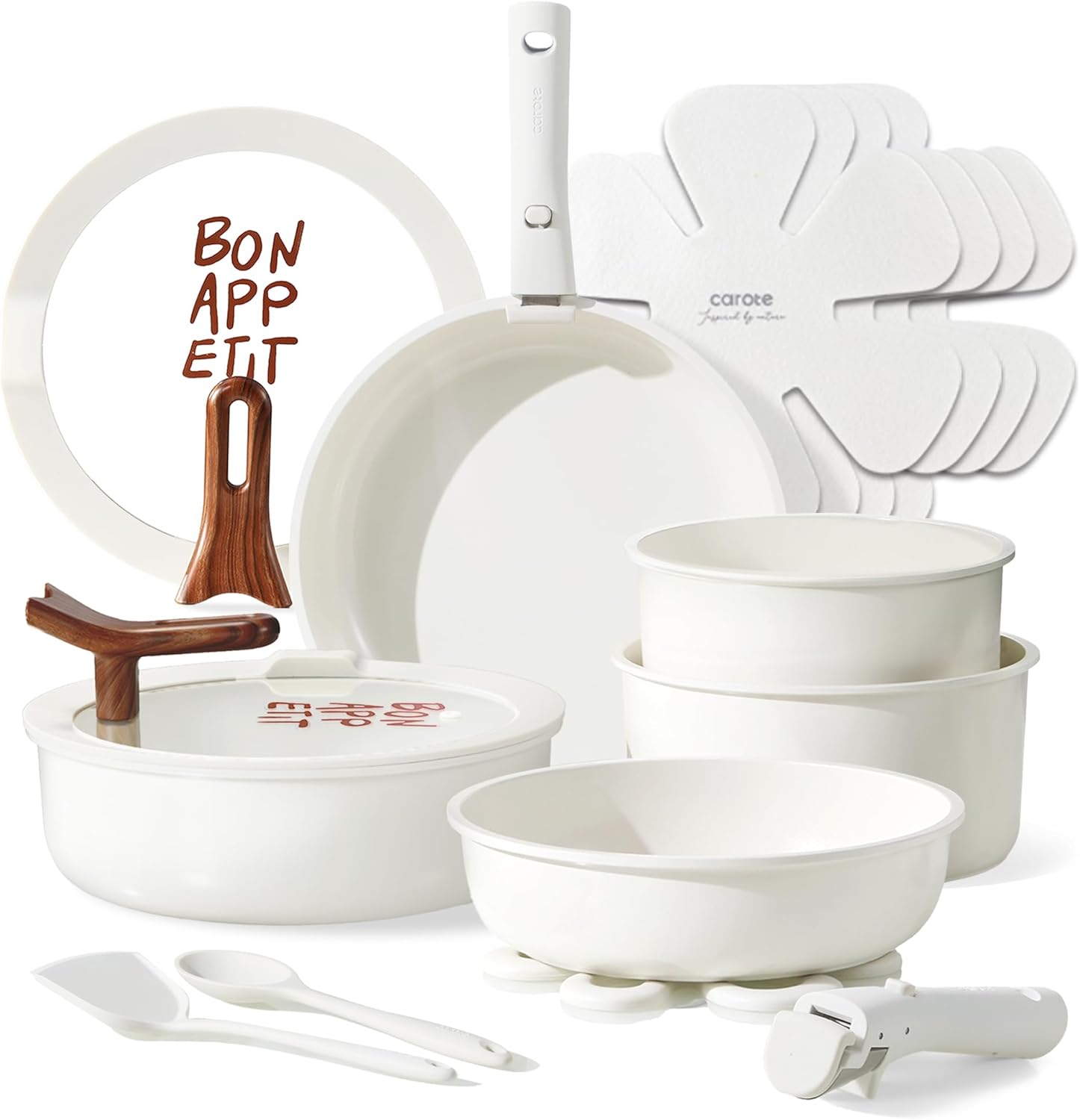 Thumbnail 6 de CAROTE 17-Piece Nonstick Pots and Pans Set with Detachable Handles