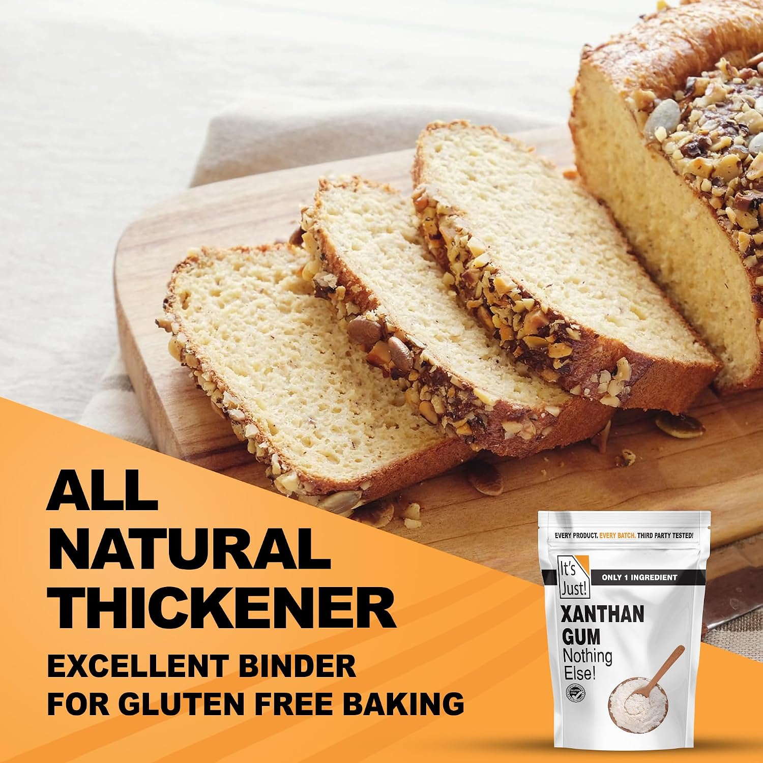 Detalle de It's Just! Xanthan Gum, 8 oz Thickener for Baking, Sauces, and Dressings
