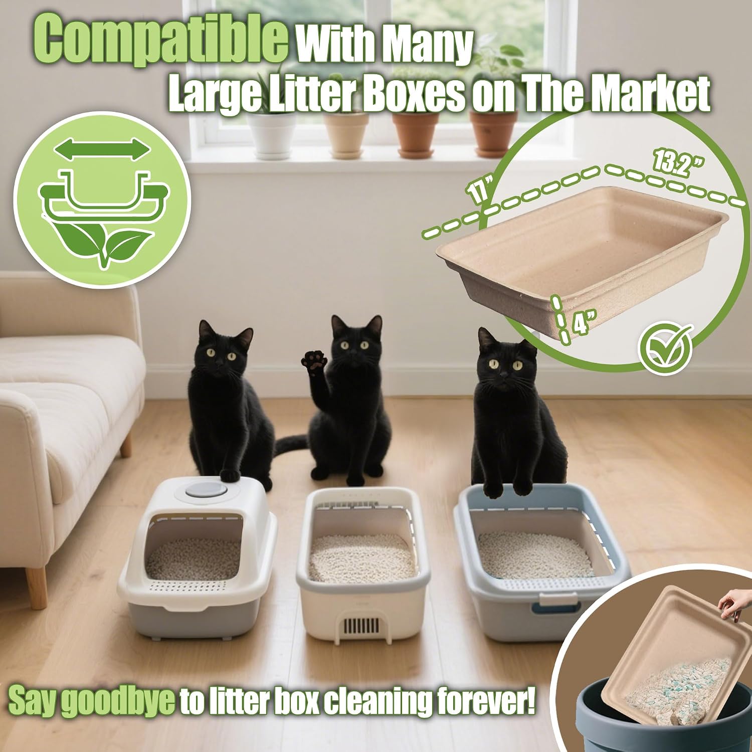 Detalle de SEMEDOYO Disposable Cat Litter Box, 6-Pack Cardboard Trays for Travel or Liners