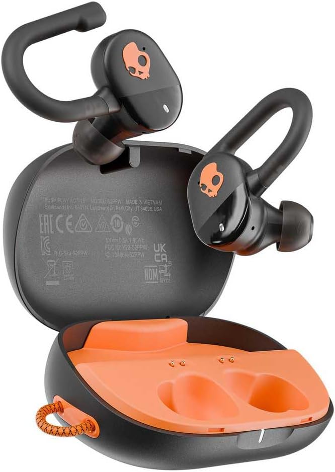 Thumbnail 6 de Skullcandy Push Play Active Wireless Earbuds (Black/Orange) with 34-Hour Battery, IP55, Multipoint Pairing