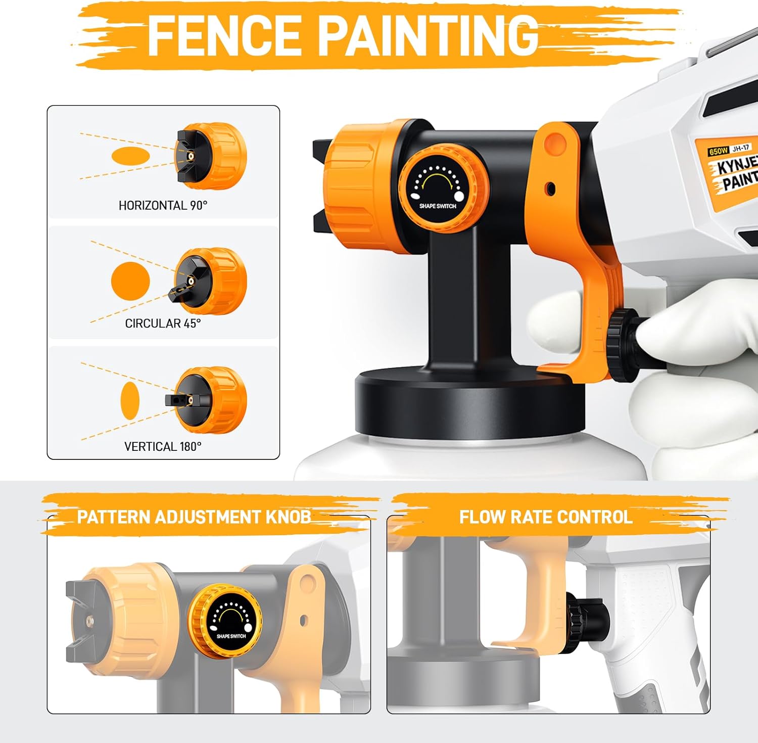 Thumbnail 1 de Fence Paint Sprayer 650W 1200ml HVLP