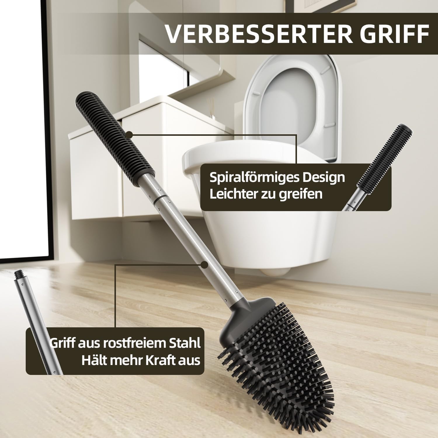 Thumbnail 5 de ASOBEAGE Silikon Toilettenbürste Flexkopf