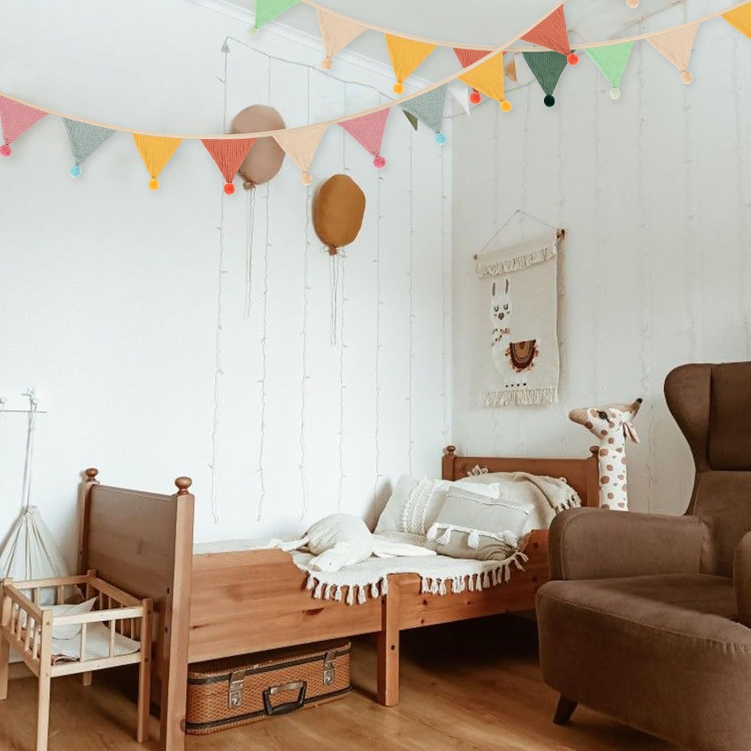 Thumbnail 5 de Zouwel Fabric Bunting Banner – Triangle Baby Bunting Garland (double-sided cotton, 2.6 m)