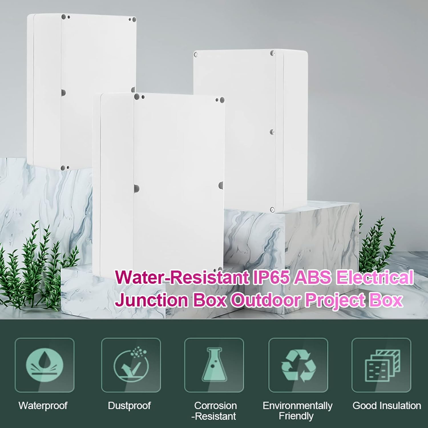 Detalle de Anschlussdose 12 Größenauswahl IP65 – wasserdichte Abzweigdose aus ABS, 23×15×8,5 cm