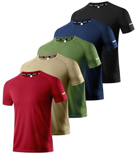 Detalle de Boyzn 5P08-2XL 5-Pack Men's Athletic T-Shirts, Quick-Dry Mesh