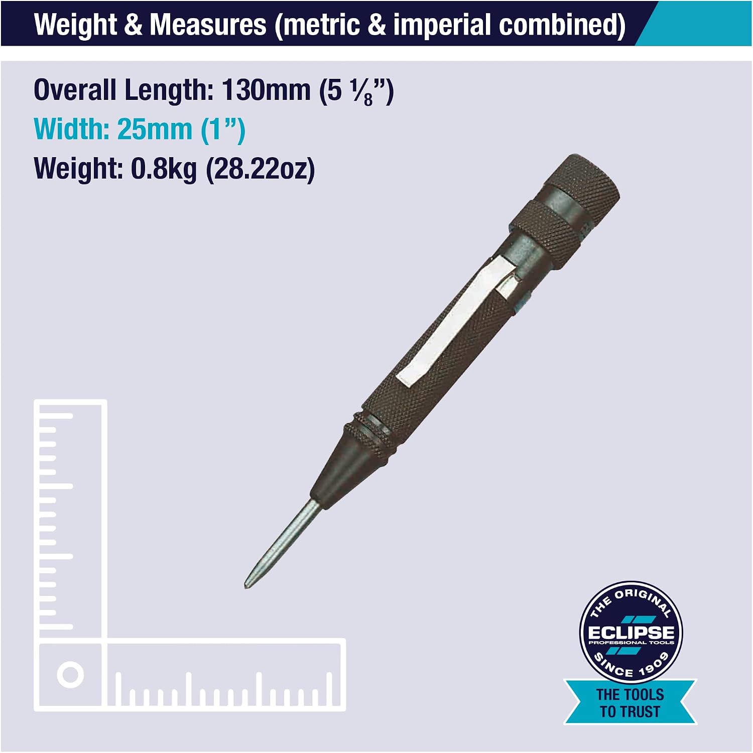 Detalle 2 de Eclipse Professional Tools 65-171R automatische centerpons met geharde punt