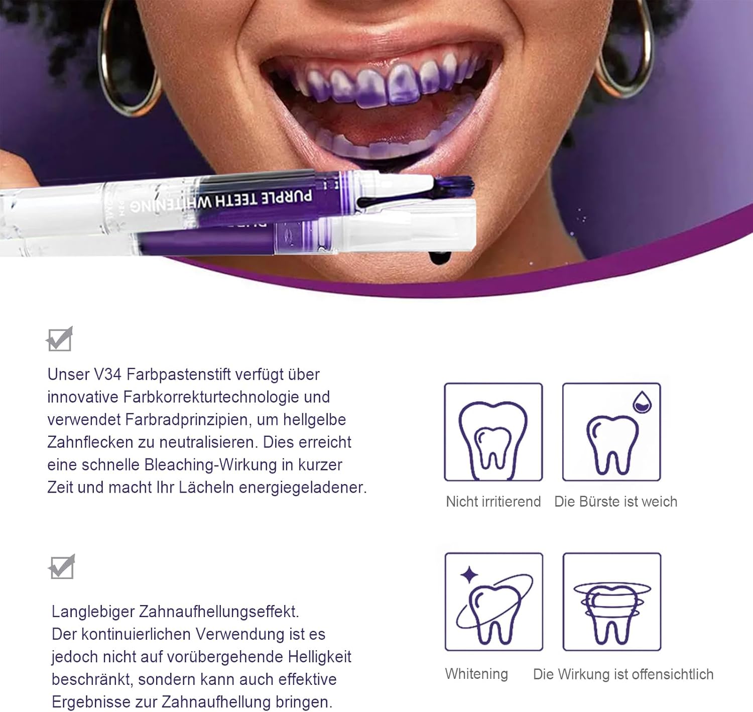 Thumbnail 1 de Zahnaufhellung Stift Purple Teeth Whitening Pen