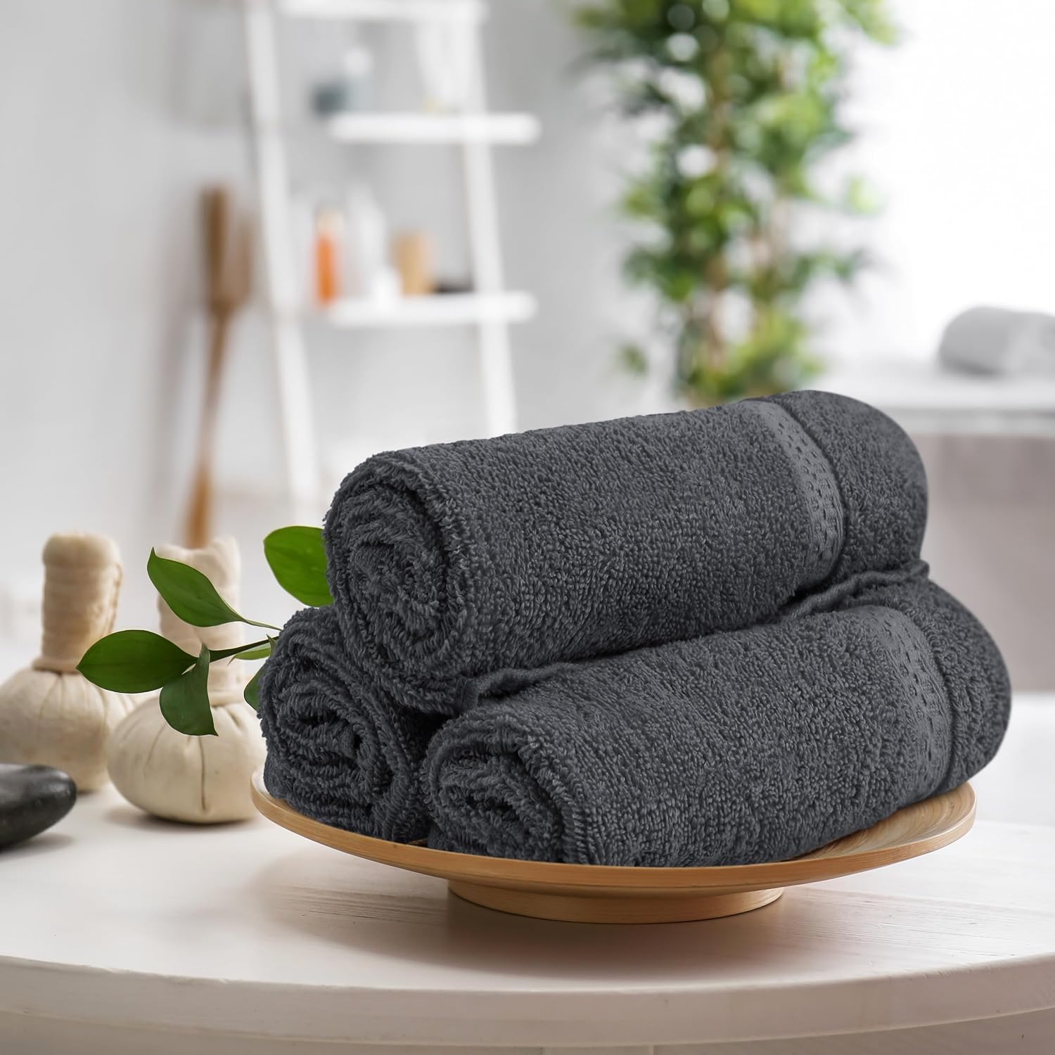 Detalle 2 de Utopia Towels gästhanddukar 30 x 50 cm, grå, 10-pack i bomull