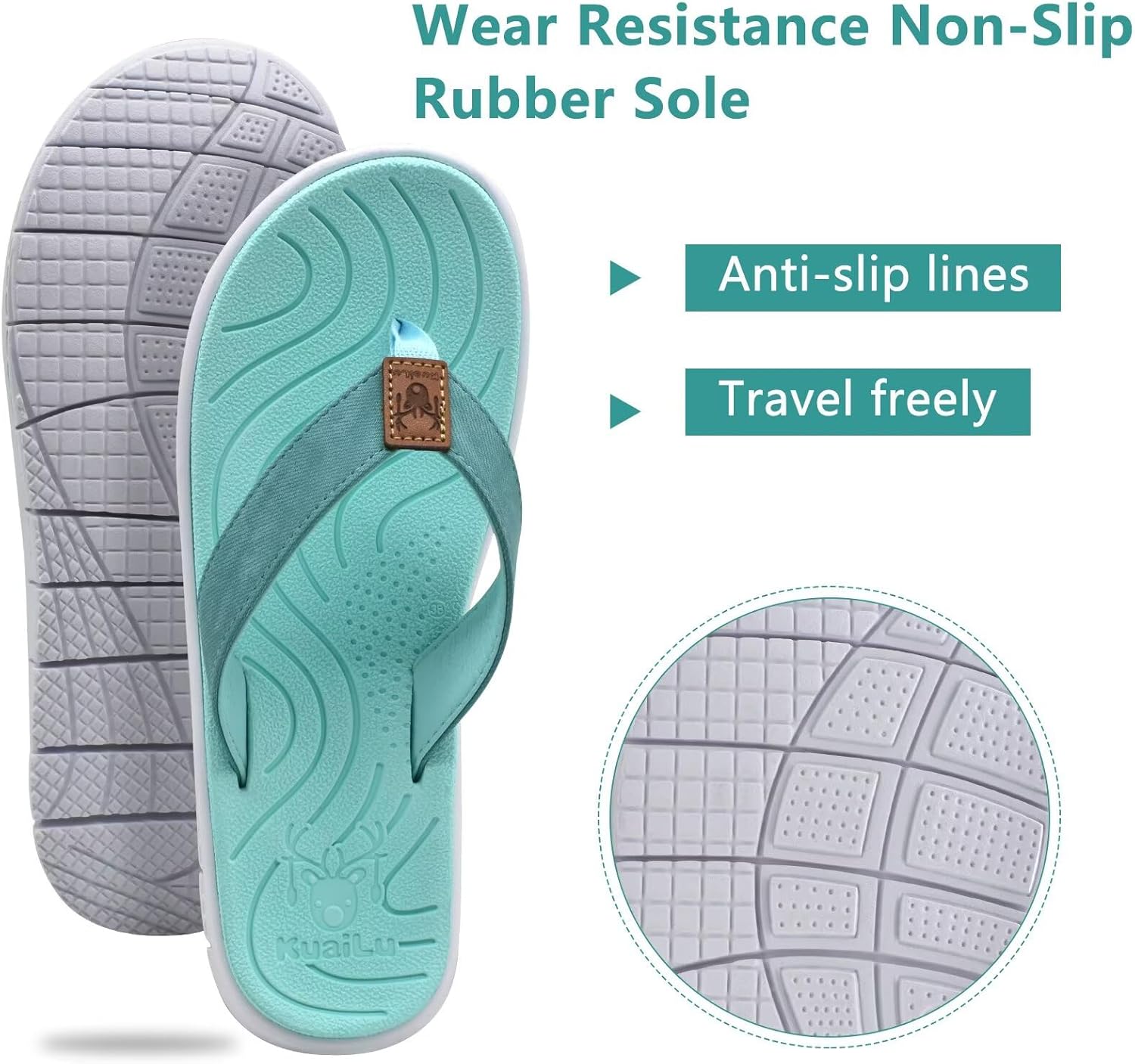 Thumbnail 5 de KuaiLu Womens Casual Flip Flops with Arch Support and Cushioned Sole