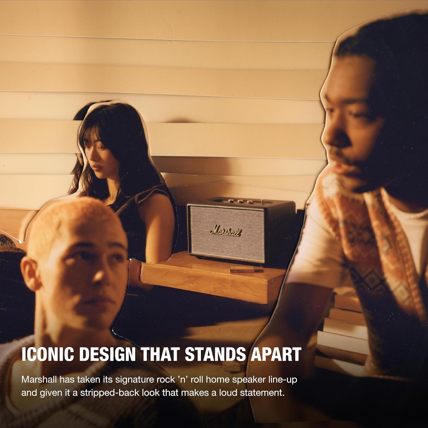 Detalle de Marshall Acton III Bluetooth Home Speaker (Black) — Re-engineered wider stereo sound
