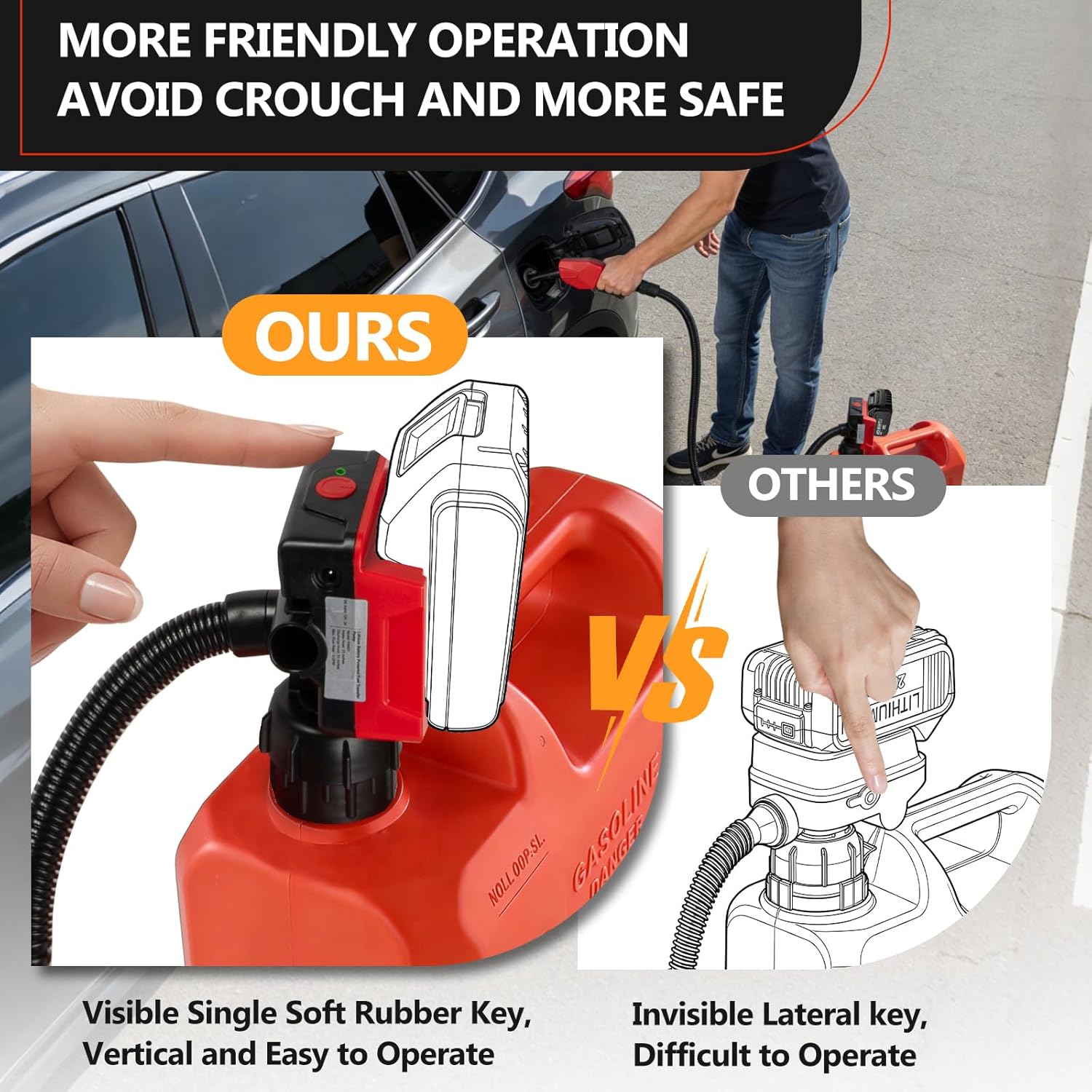Thumbnail 2 de Vierkate 5GPM Cordless Fuel Transfer Pump with Auto-Stop & Hand Nozzle